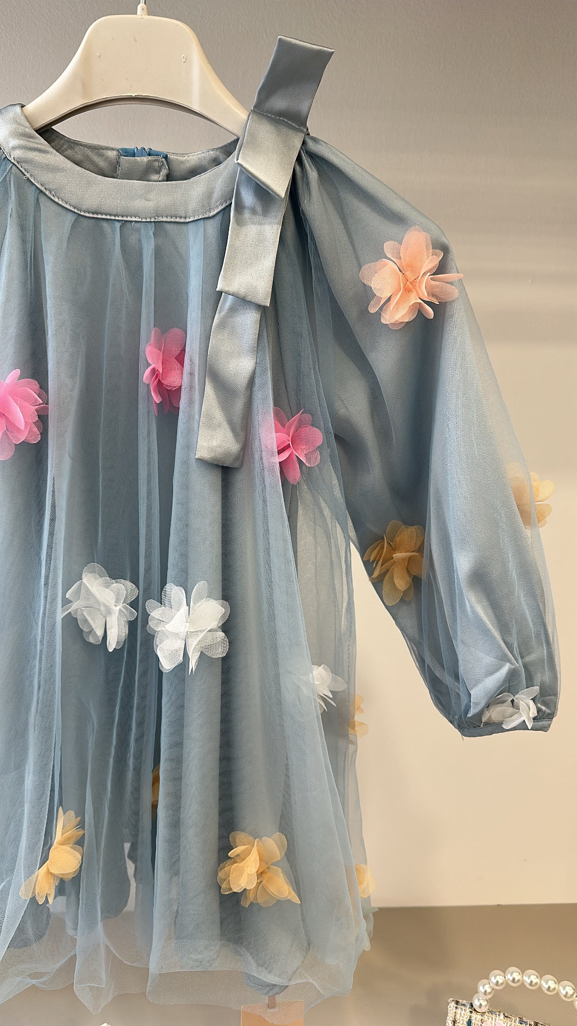 Vestito PETALI DI TULLE 3-10A - AZZURRO