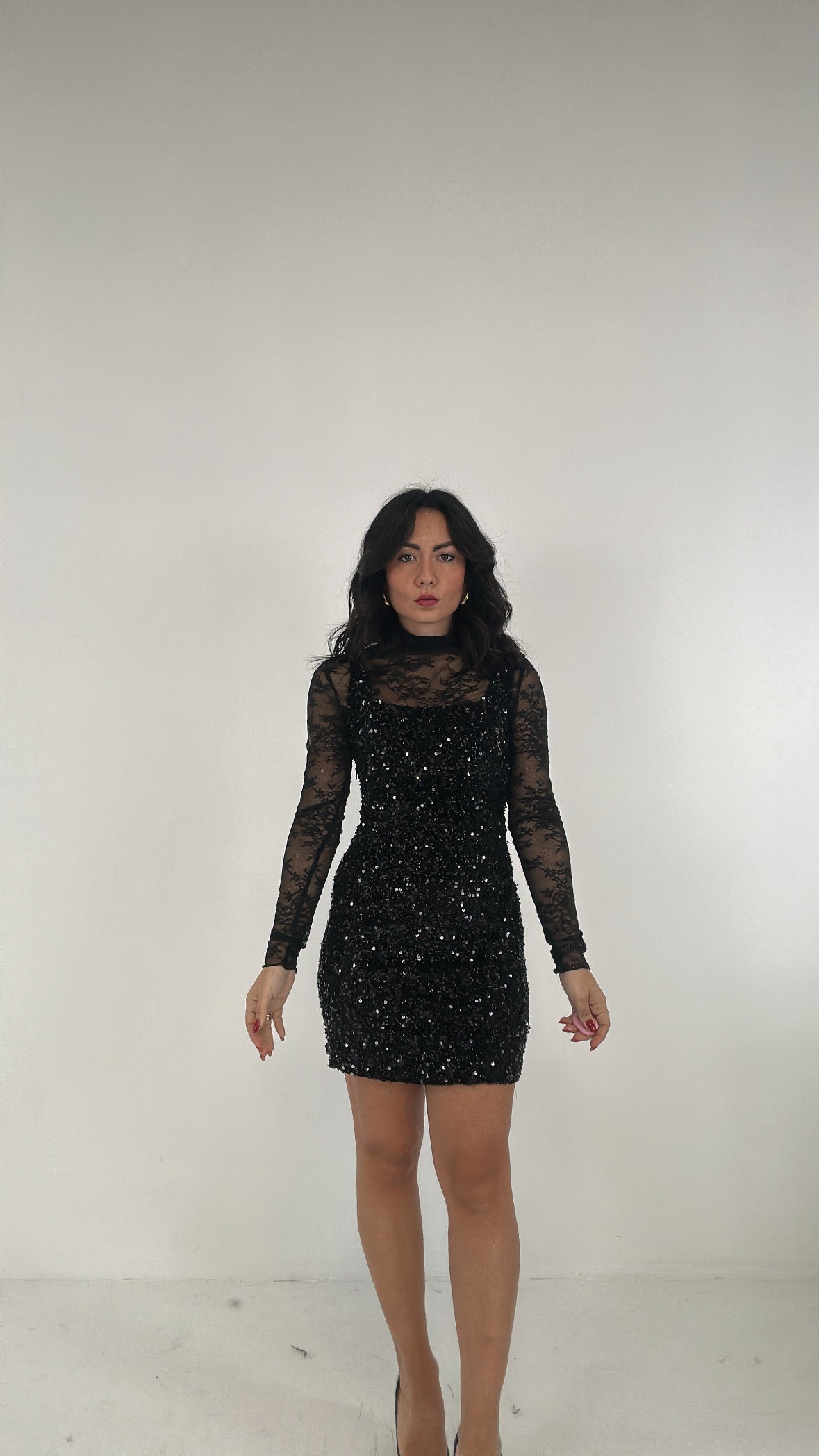 Abitino PAILLETTES INCROCIO - NERO