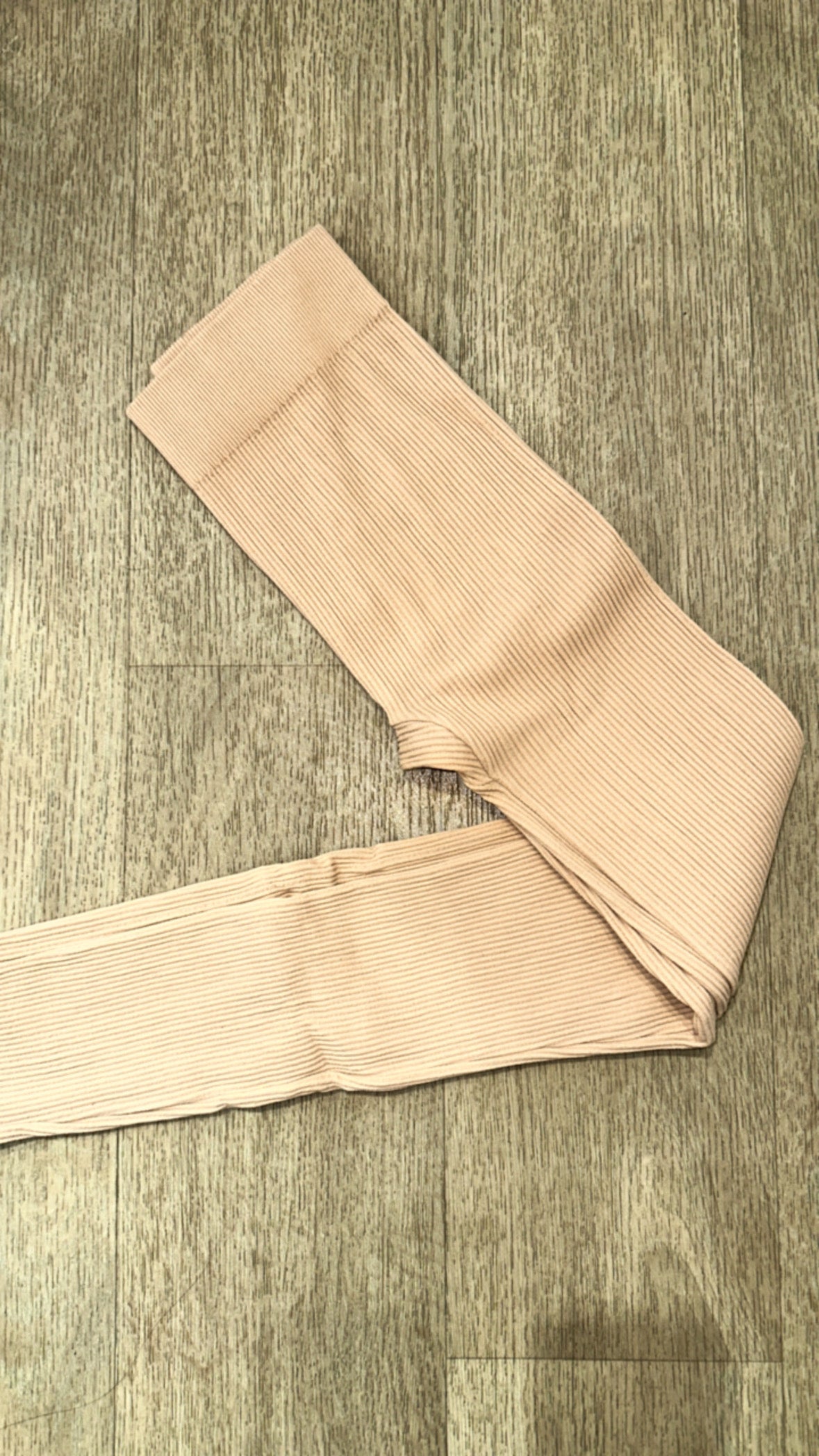 Gerippte Leggings – Beige