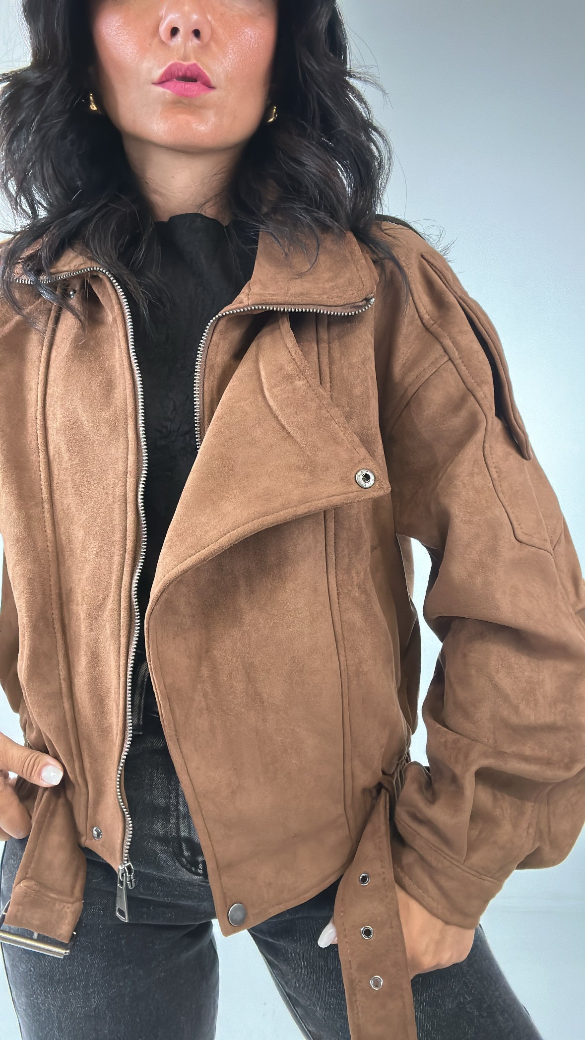 Chiodo BOMBER CAMOSCIO - CAMMELLO