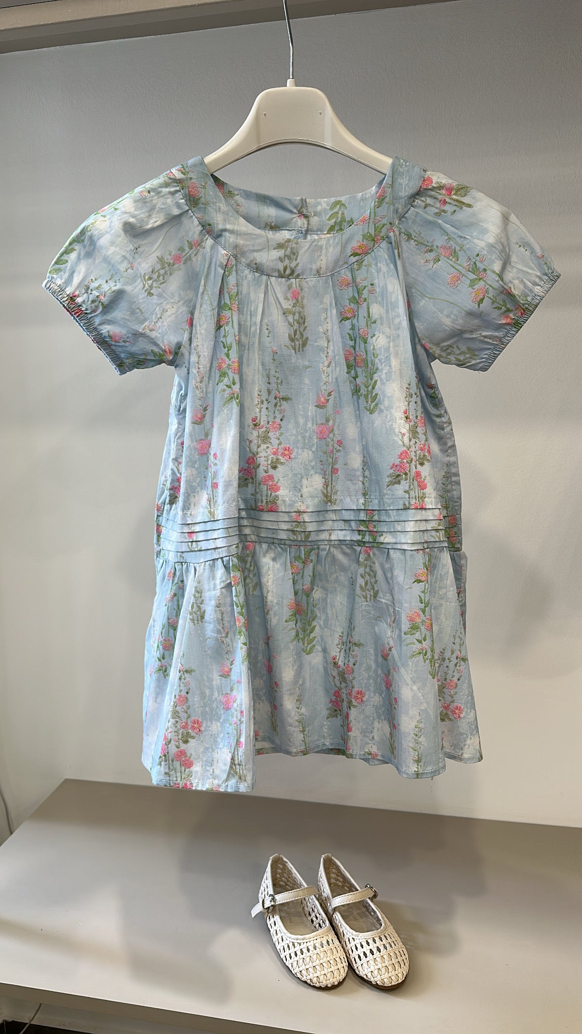 Vestito FIORI 4-12A - AZZURRO