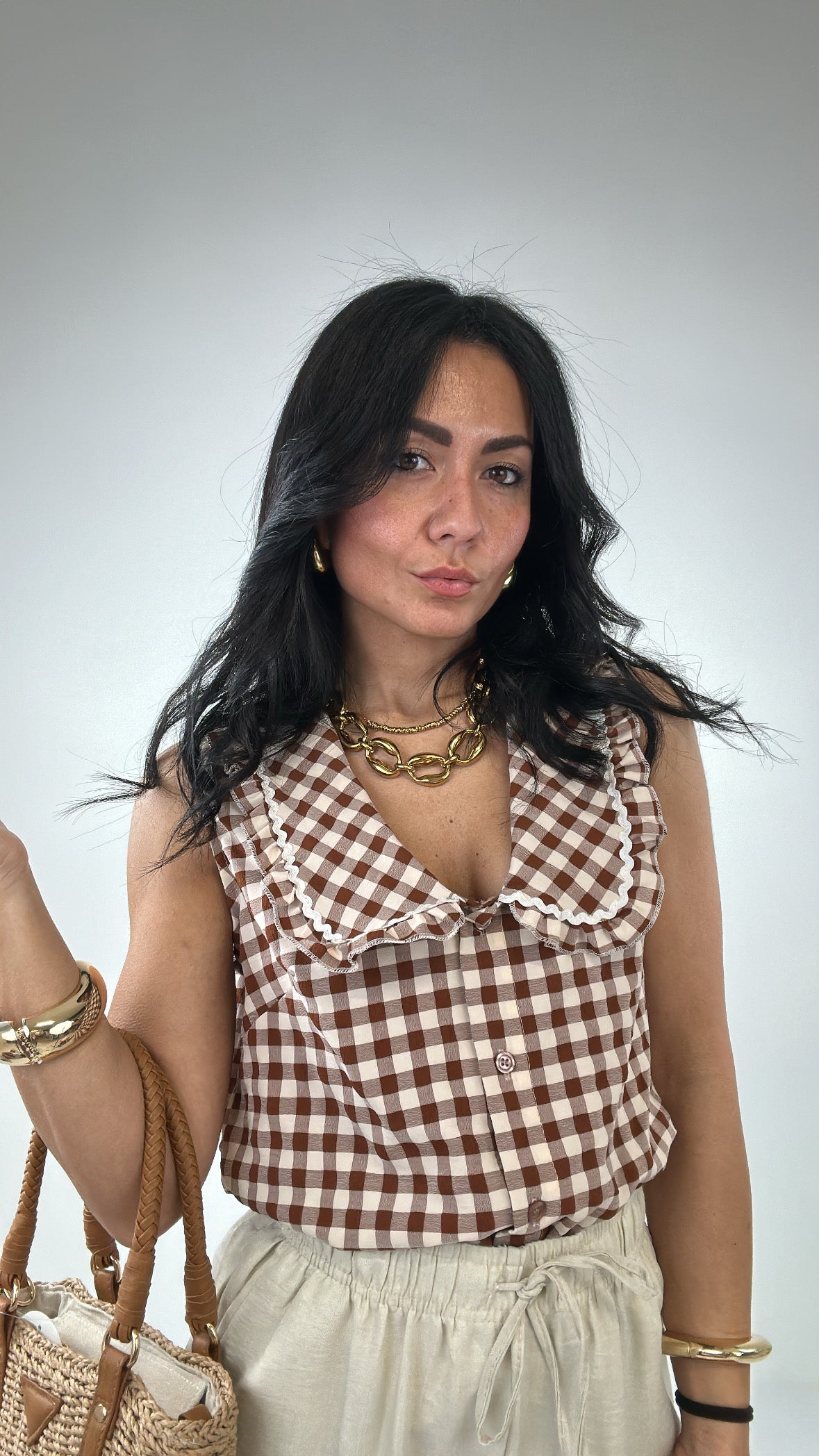 Camicia QUADRETTI - MARRONE