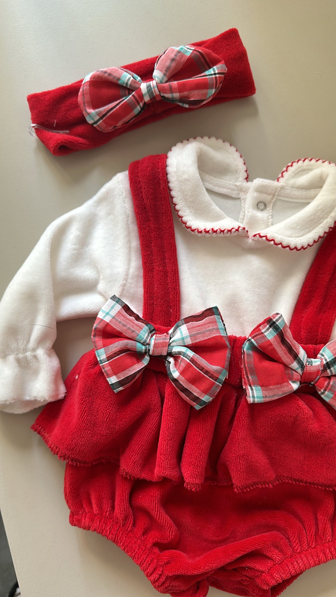 Pagliaccetto FIOCCHI SCOZZ 0-12M - ROSSO