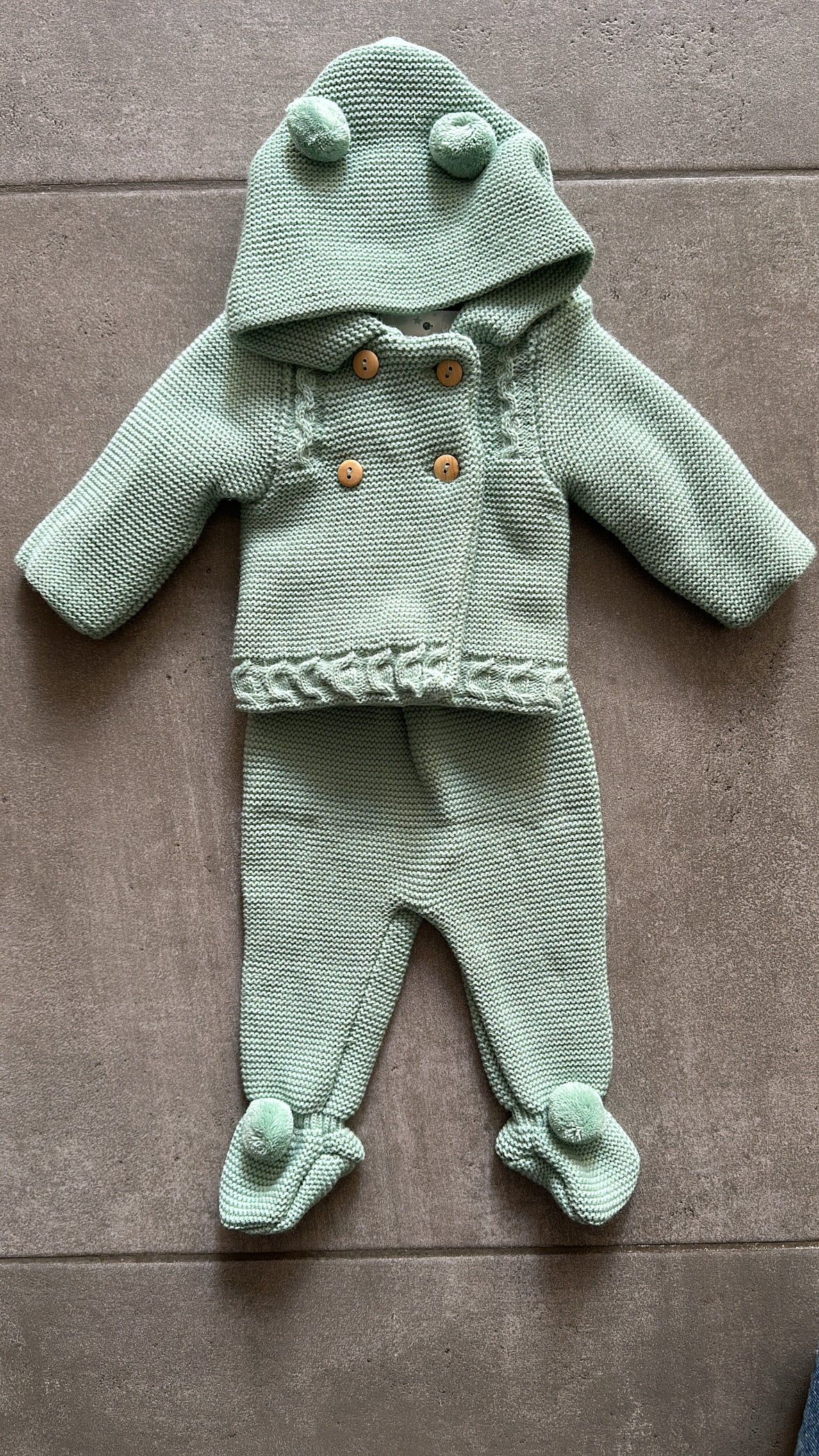 Coordinato CAPPOTTINO IN MAGLIA - VERDE
