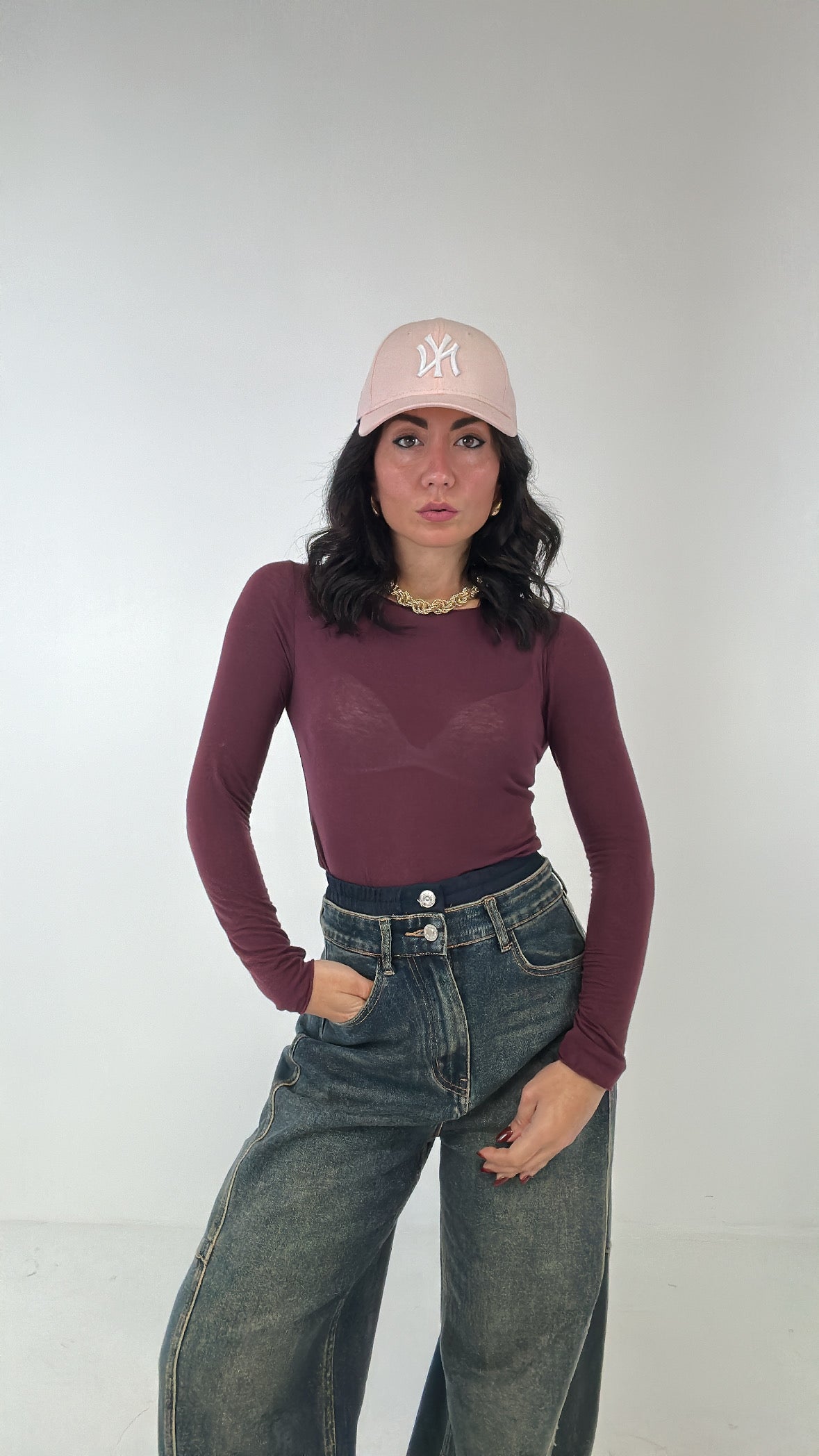 Maglia MISTO CASHMERE - BORDEAUX