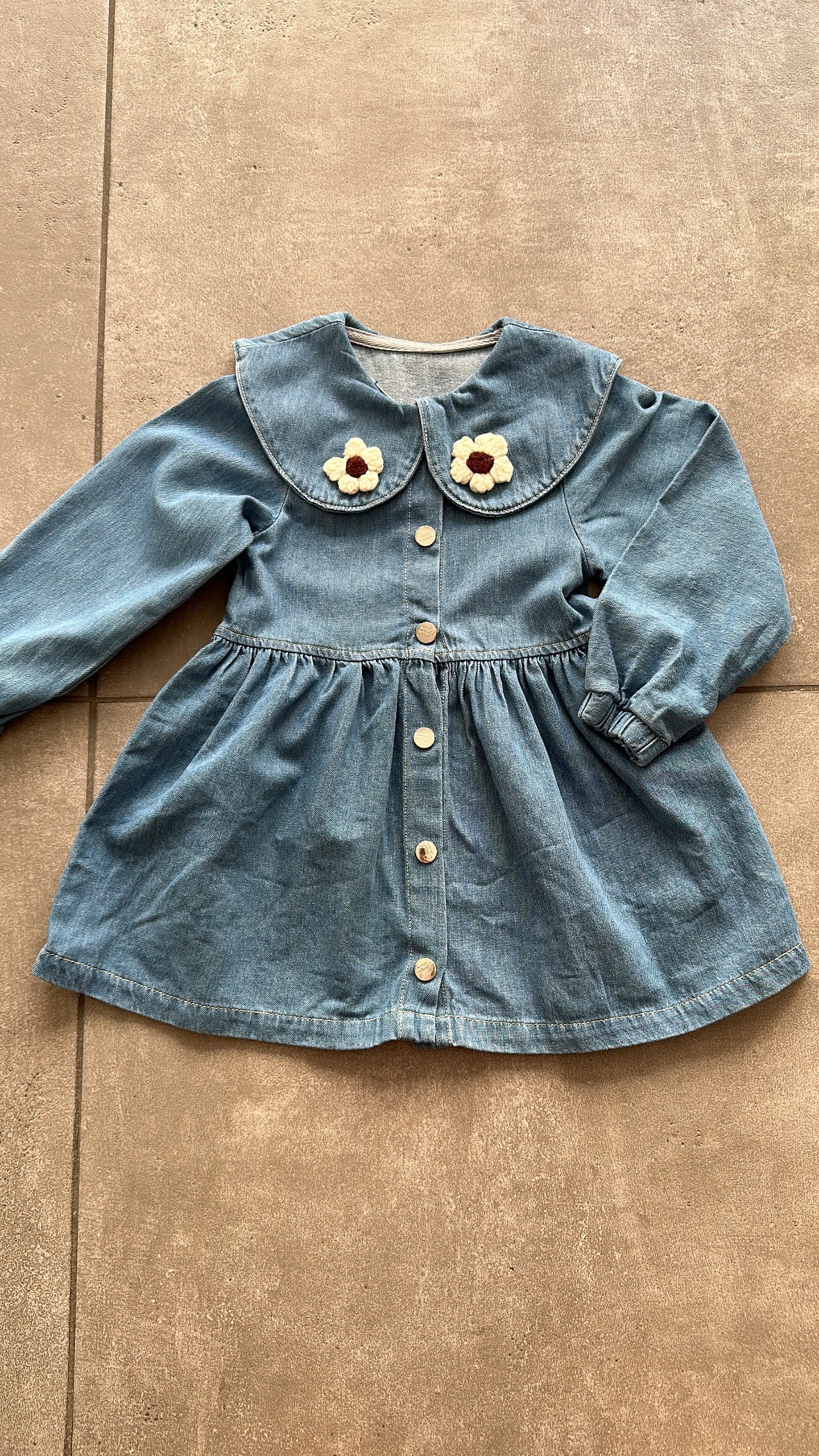 Vestitino FIORE RICAMO 1-4A - JEANS
