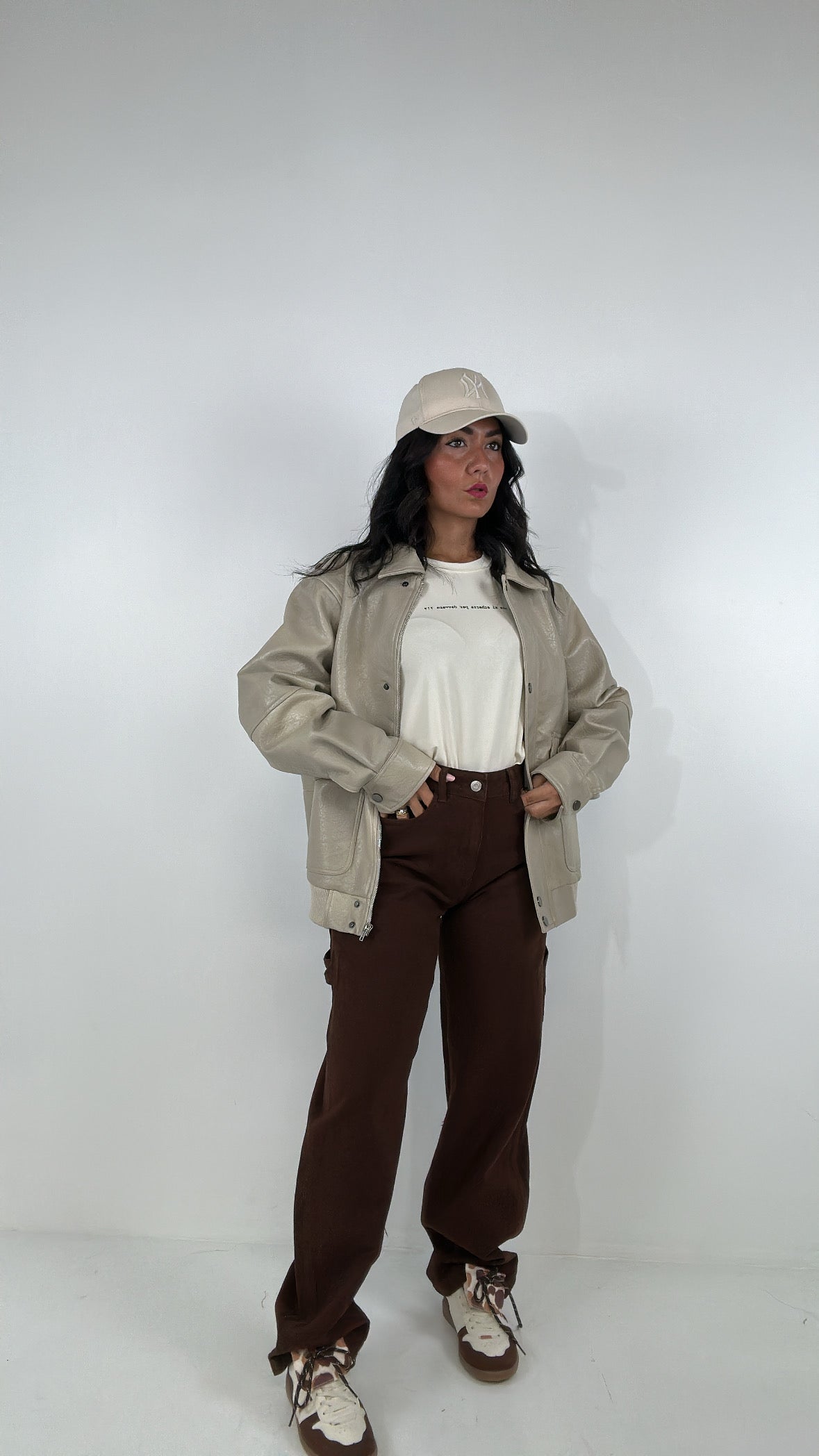 Bomber LUMINA ECOPELLE - BEIGE