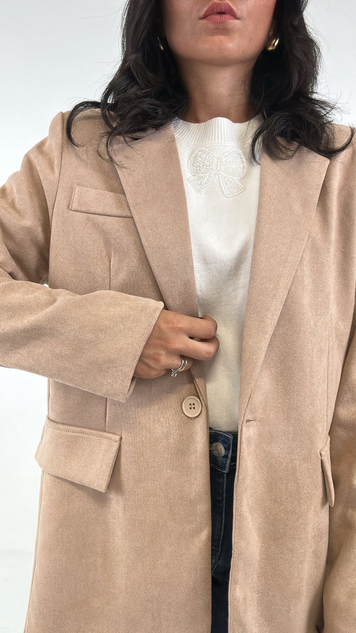 Giacca EFFETT CAMOSCIO - BEIGE
