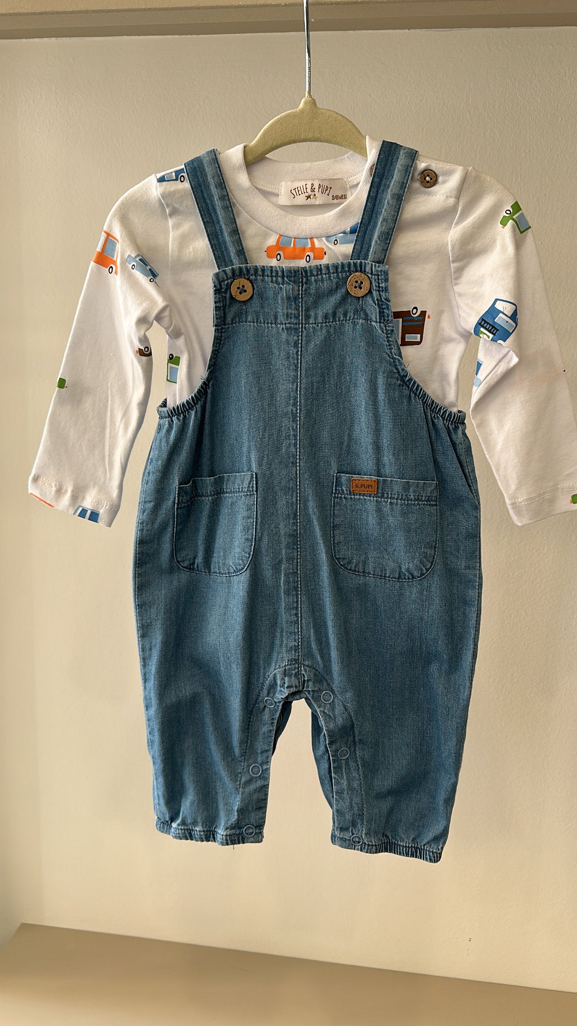 Salopette MACCHININA 3-18M - BIANCO