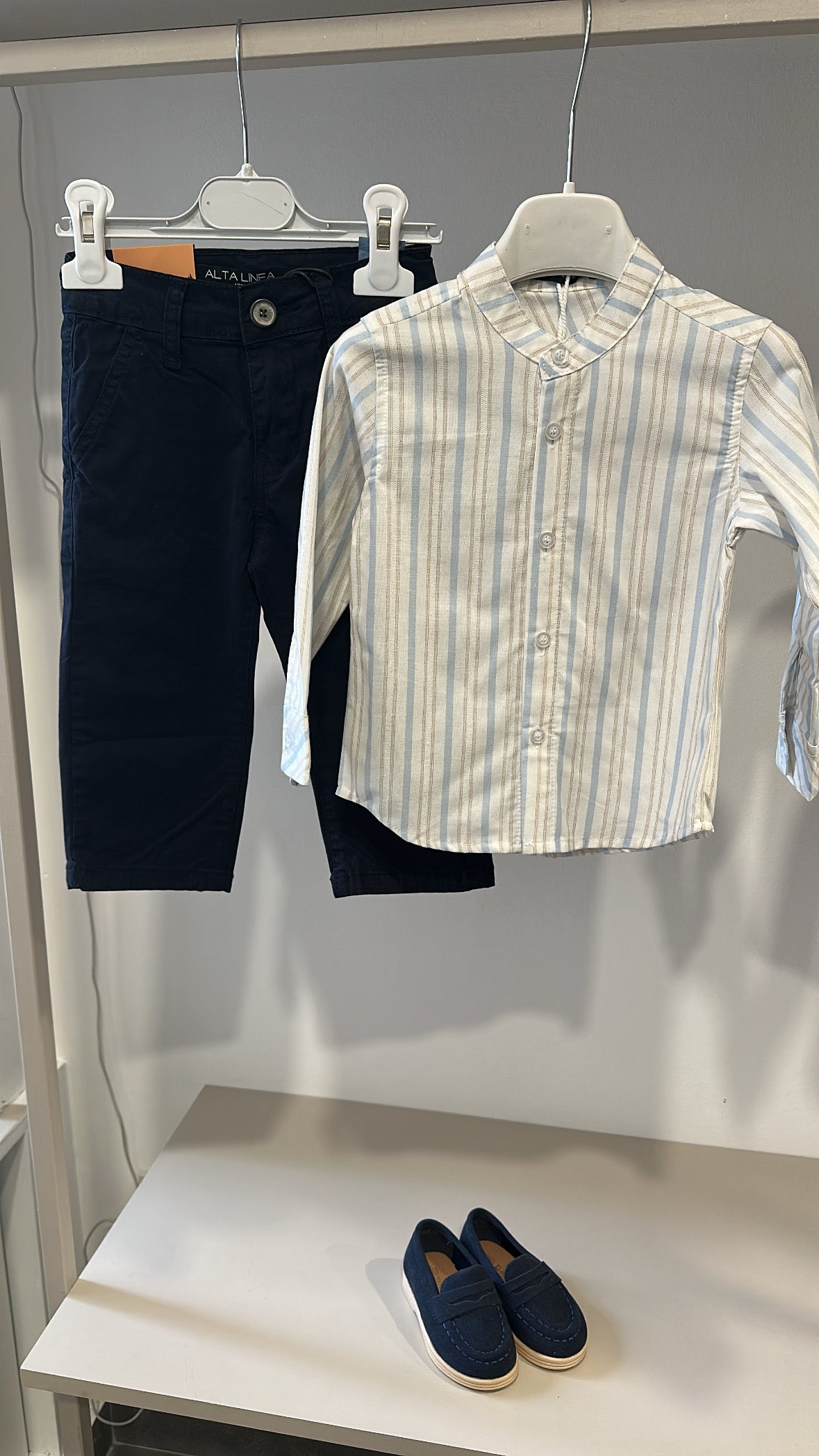 Camicia RIGHE 12-36M - AZZURRO