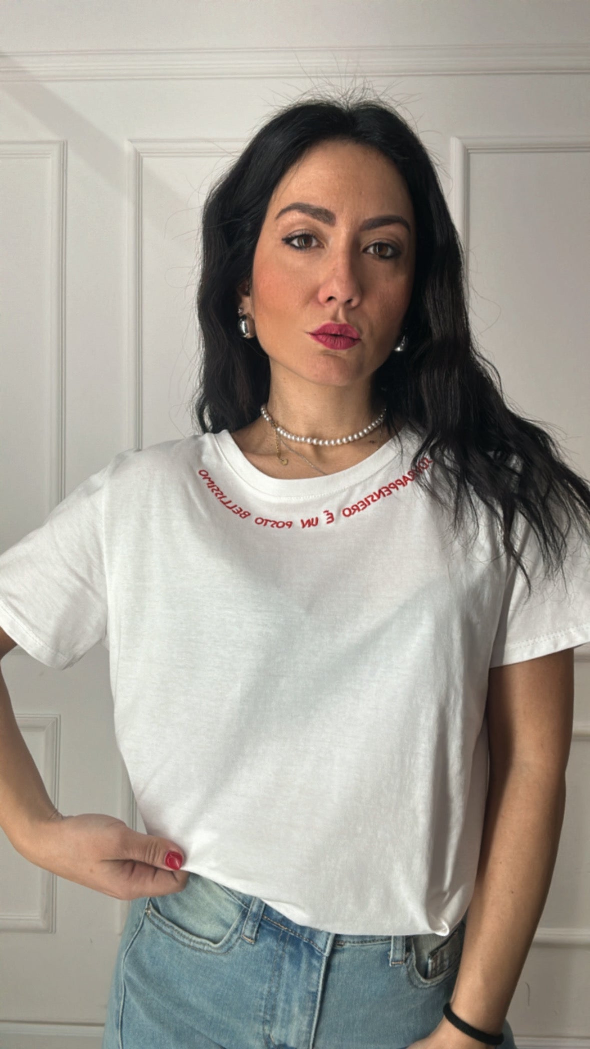 T-shirt SOVRAPPENSIERO E' UN POSTO BELLISSIMO - BIANCO