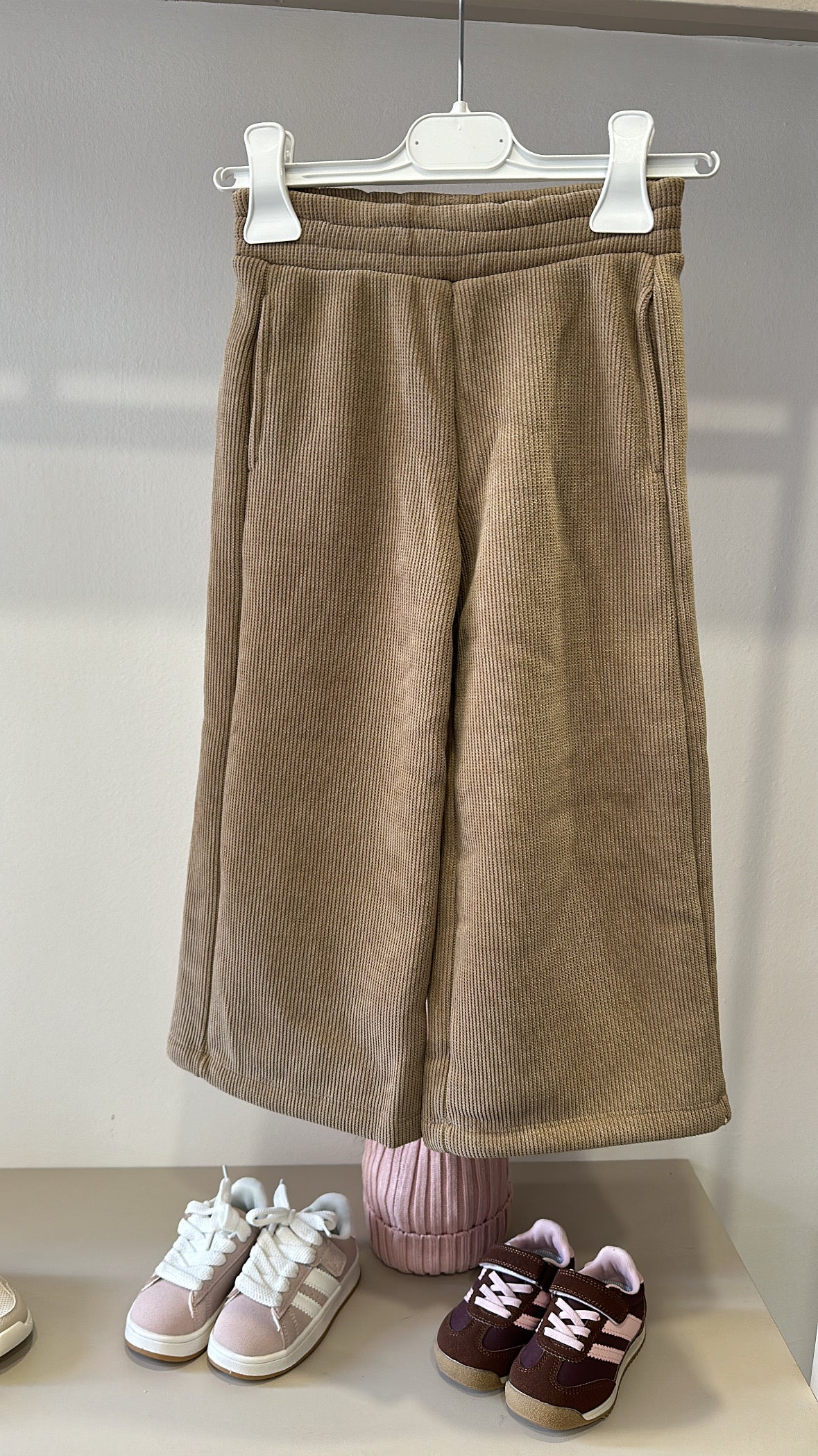 Pantalone PALAZZO IN VELLUTO 4-14A - CAMMELLO