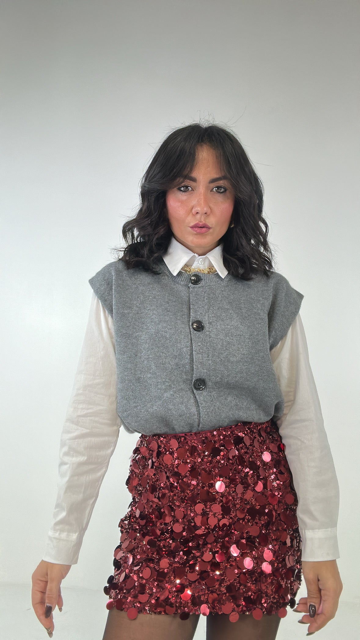 Gonna MACROPAILLETTES - BORDEAUX