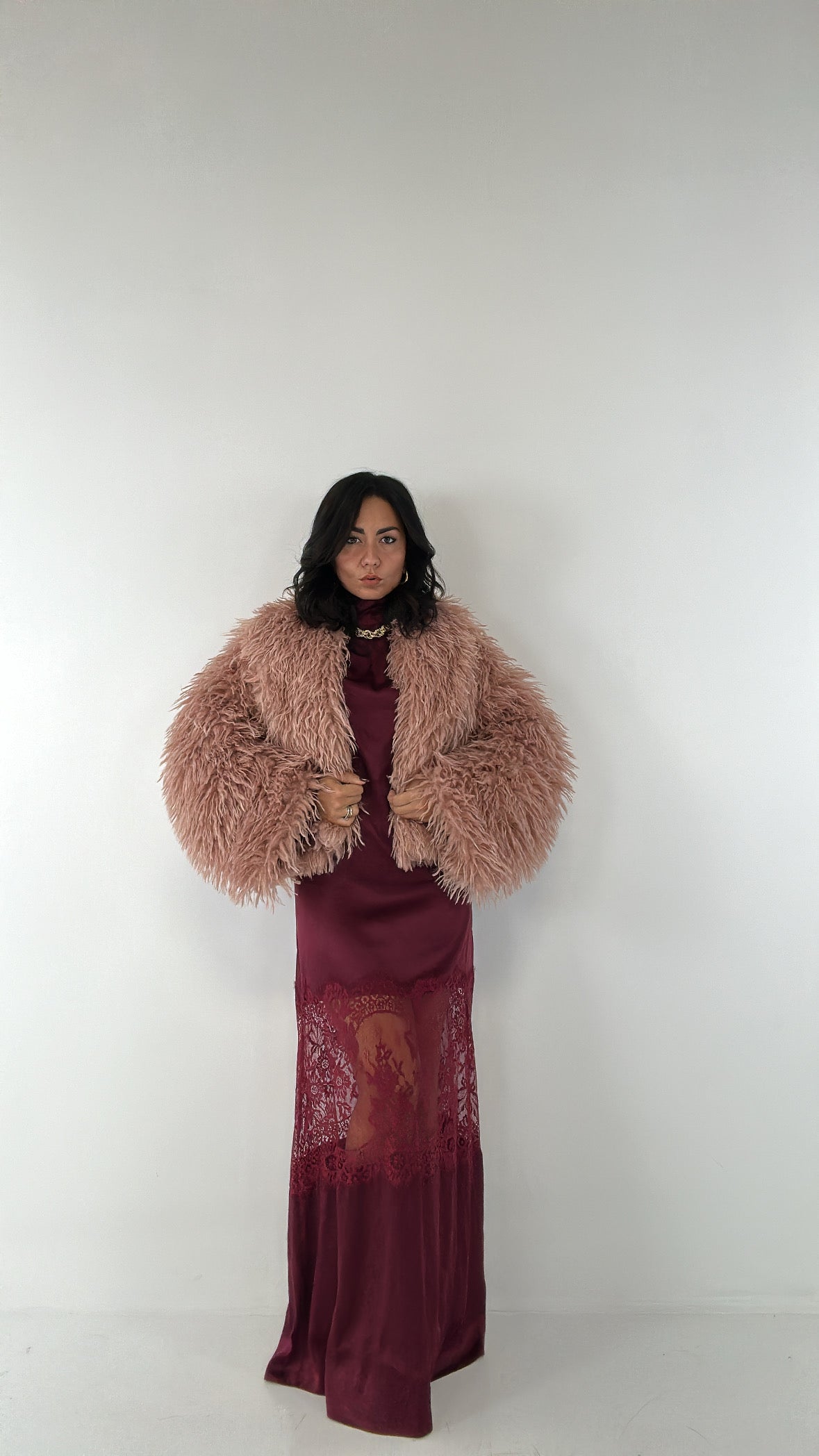 Abito LUMINA SATIN - BORDEAUX