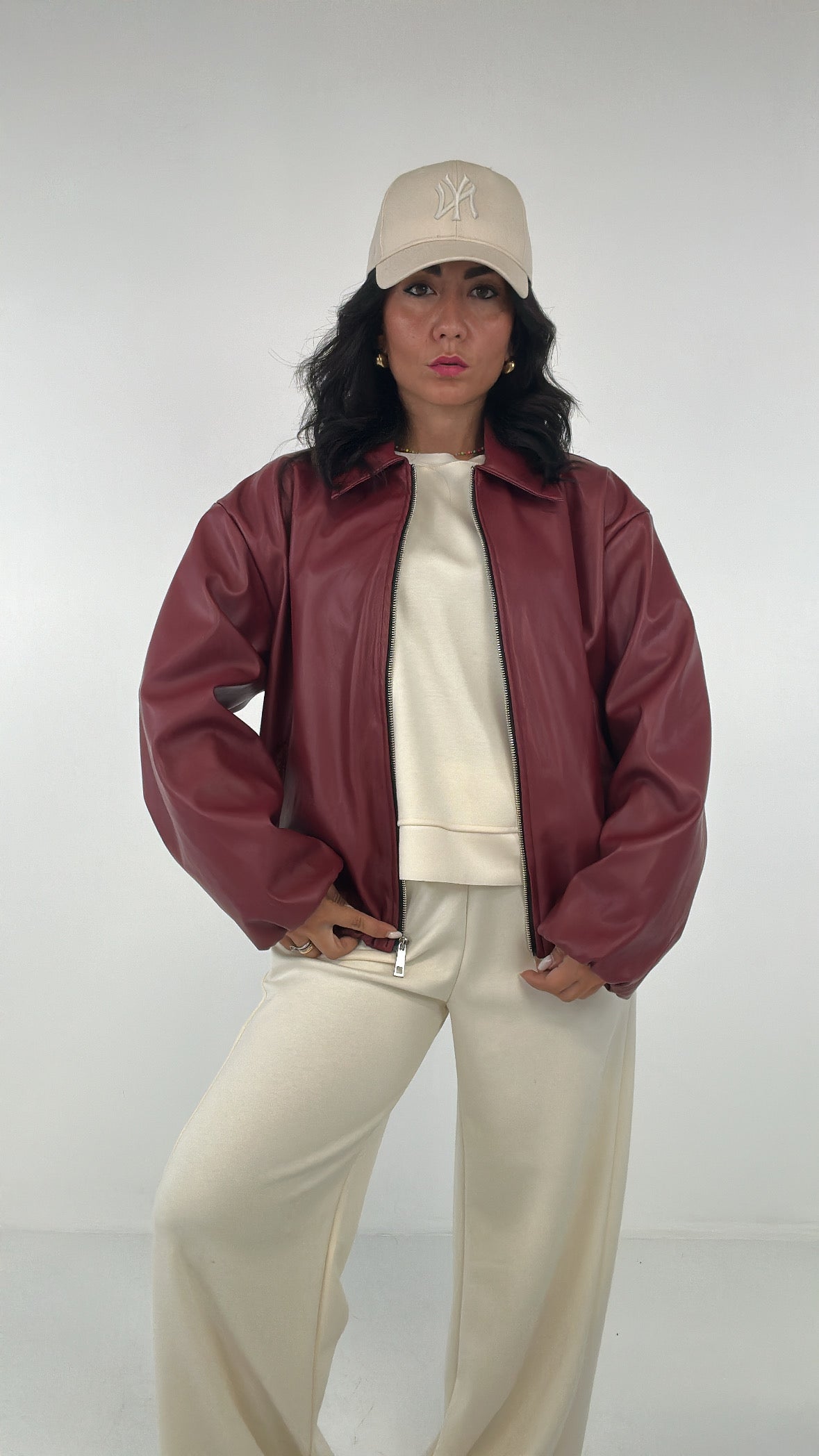 Bomber ECOPELLE GIO' - BORDEAUX