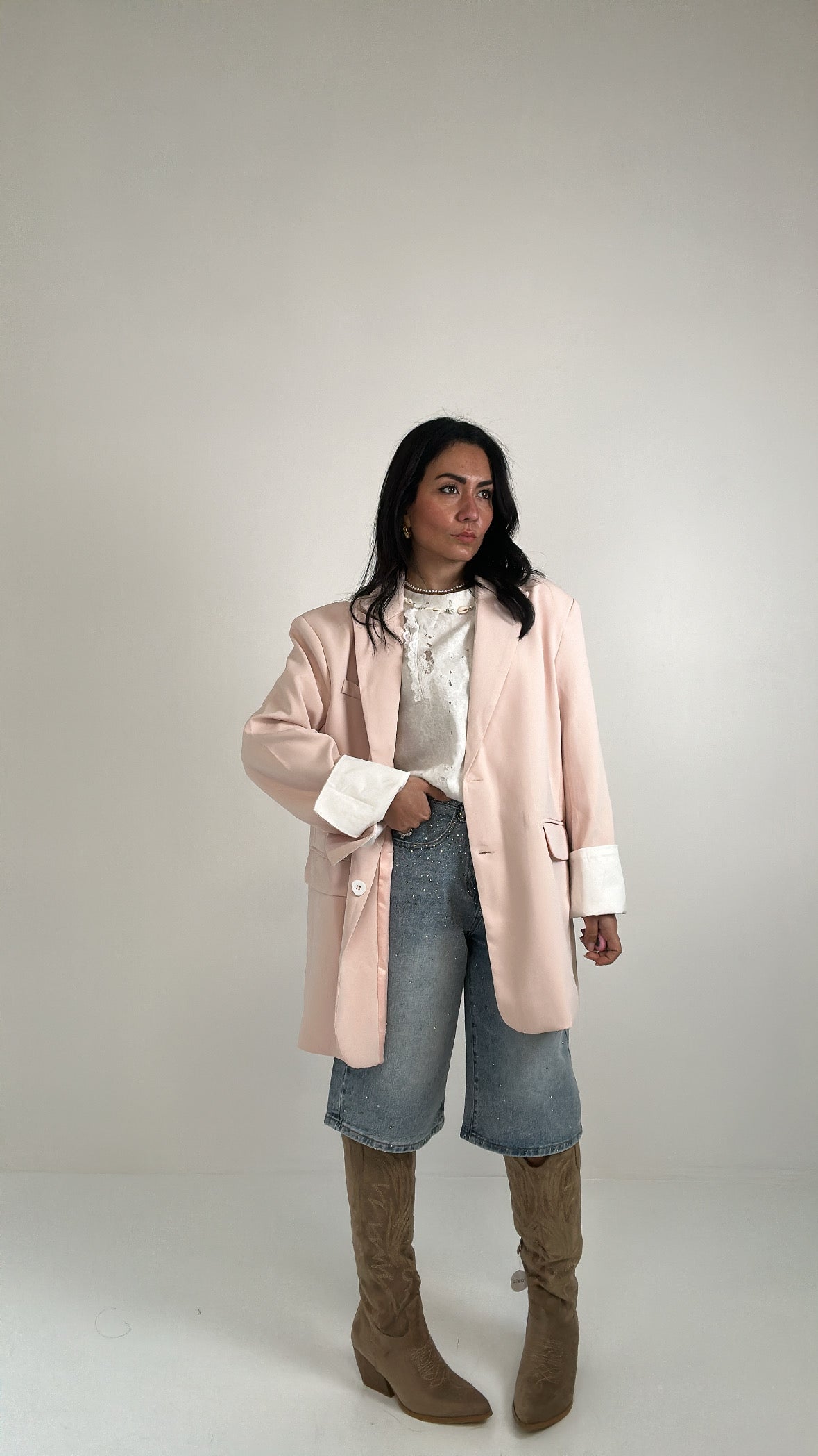 Blazer OVER PIEGA - ROSA CIPRIA