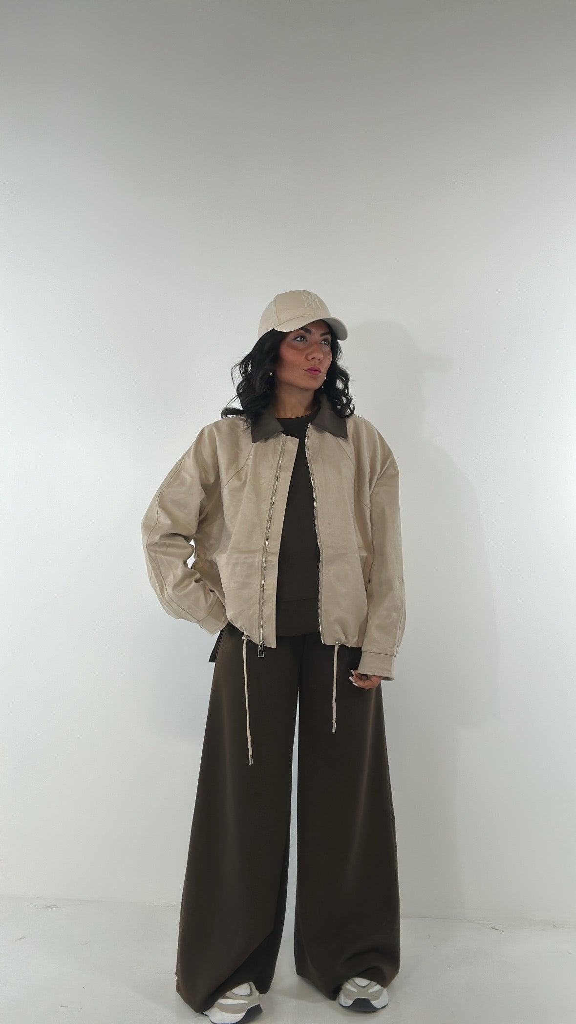 Bomber COLLETTO IN CAMOSCIO - BEIGE