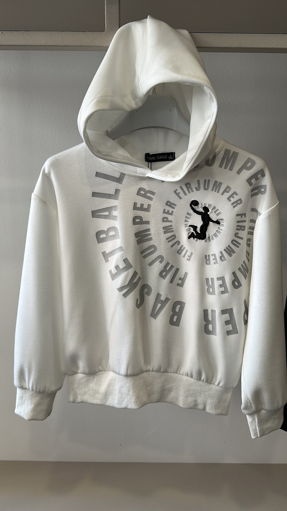 Felpa BASKETBALL 4-12A - BIANCO