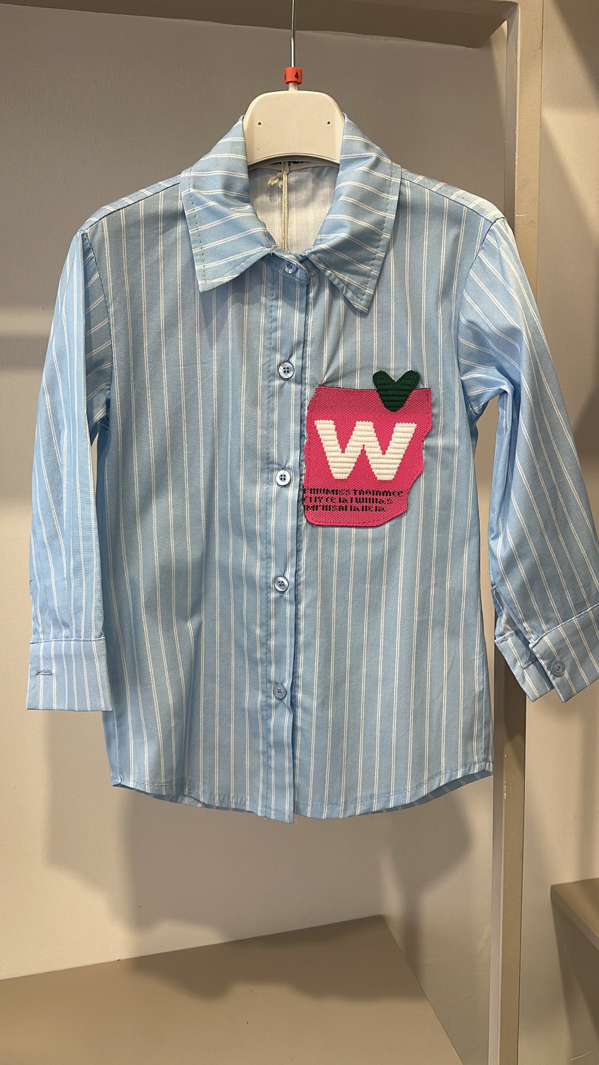 Camicia RIGHE W 4-14A - AZZURRO