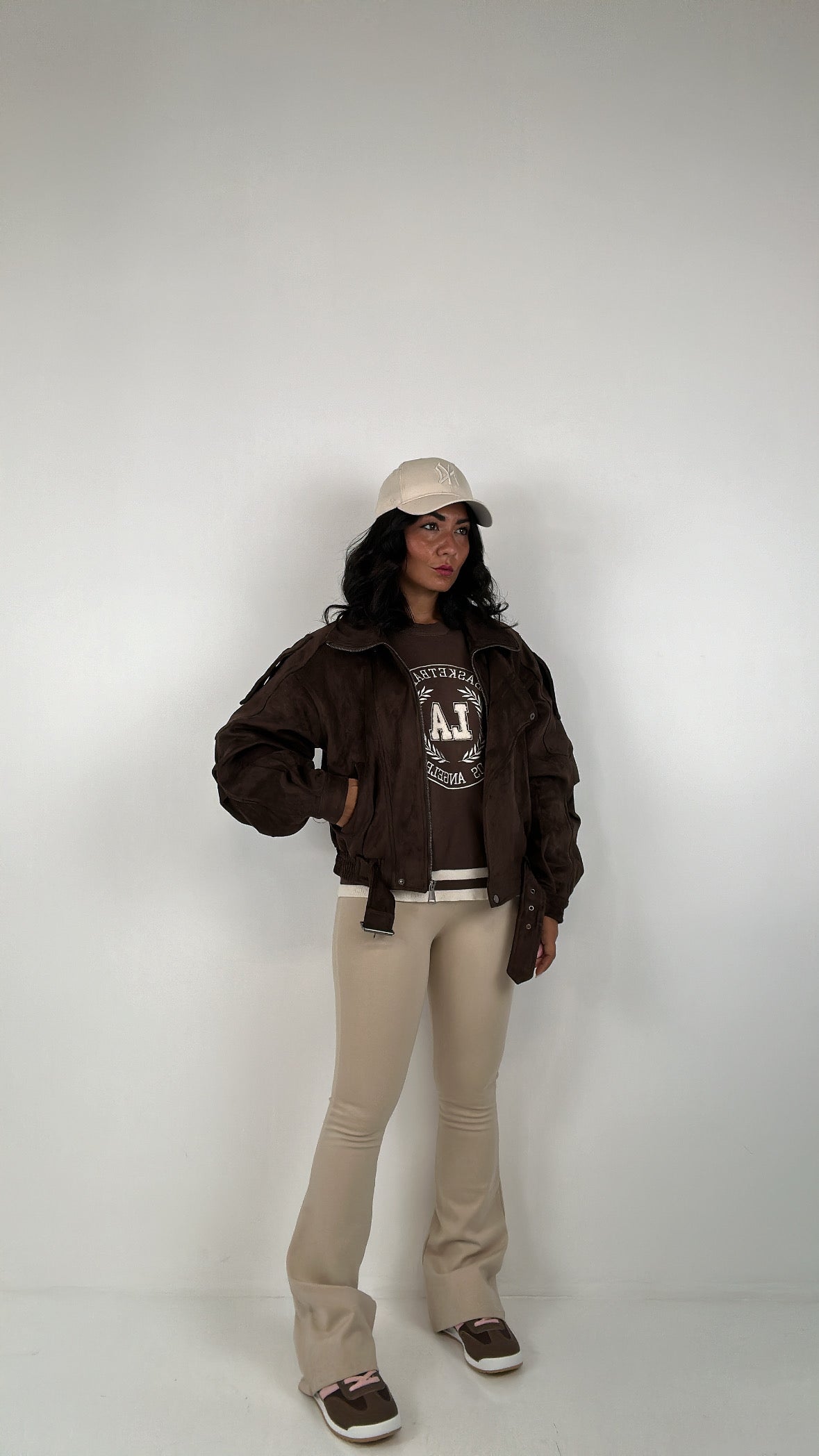 Chiodo BOMBER CAMOSCIO - MARRONE