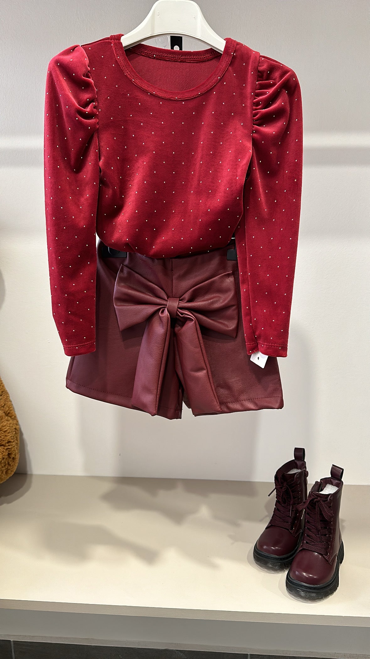 Completo CON GONNA IN ECOPELLE 4-14A - BORDEAUX