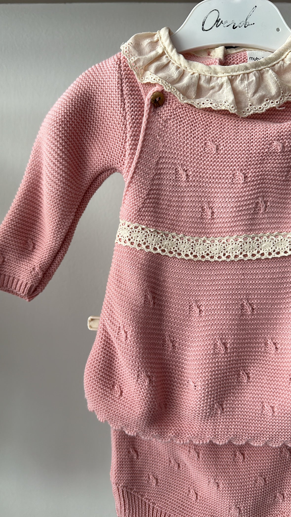 Coordinato IN MAGLIA CON CON RICCIO - ROSA