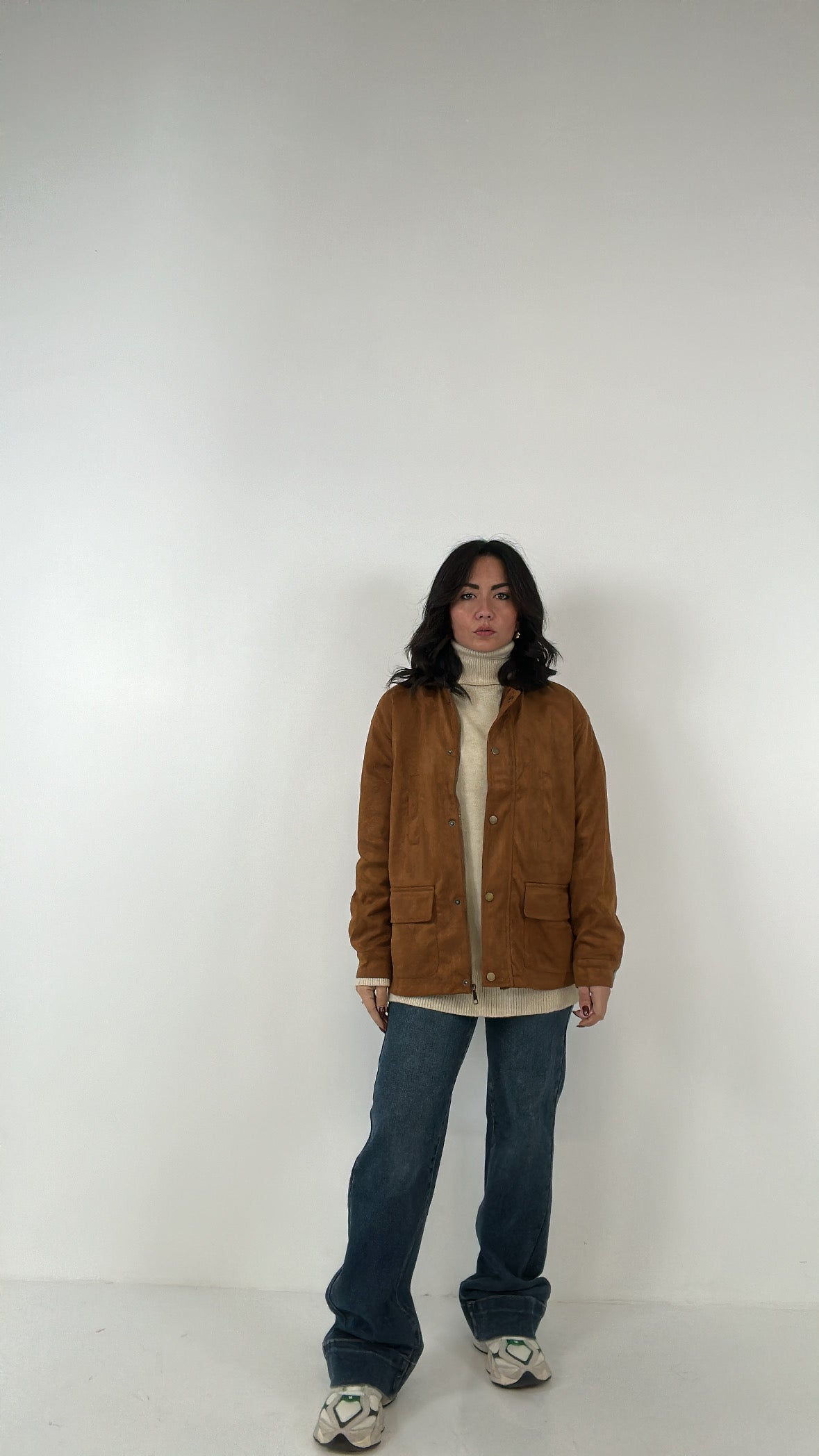 Giubbino CAMOSCIO E COLLO IN VELLUTO - CAMMELLO