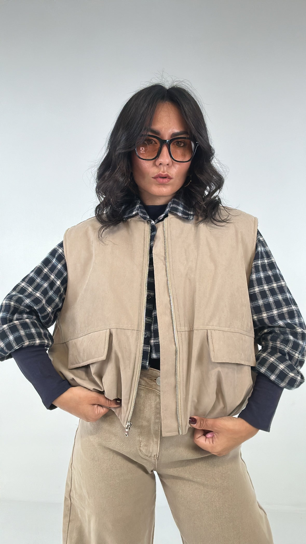 Gilet BOMBER LUMINA - BEIGE