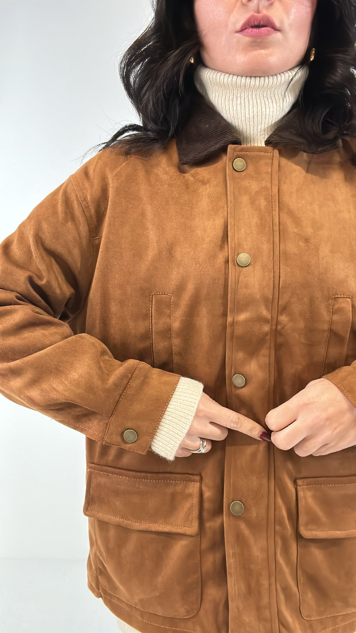 Giubbino CAMOSCIO E COLLO IN VELLUTO - CAMMELLO