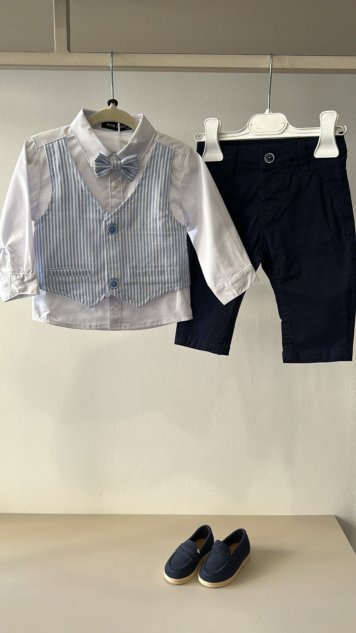 Completo CON PAPILLON 3-18M - AZZURRO