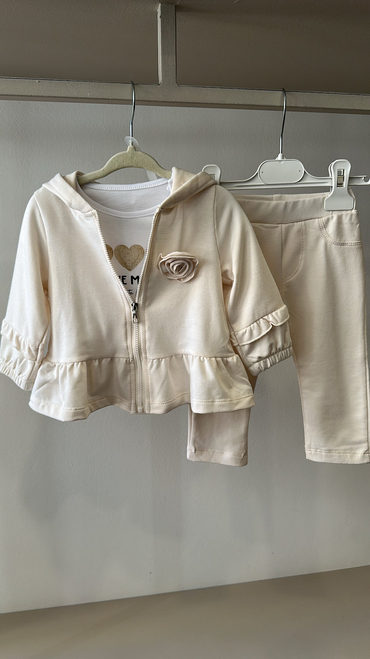 Tuta CON SPILLA ROSA 12-36M - BEIGE