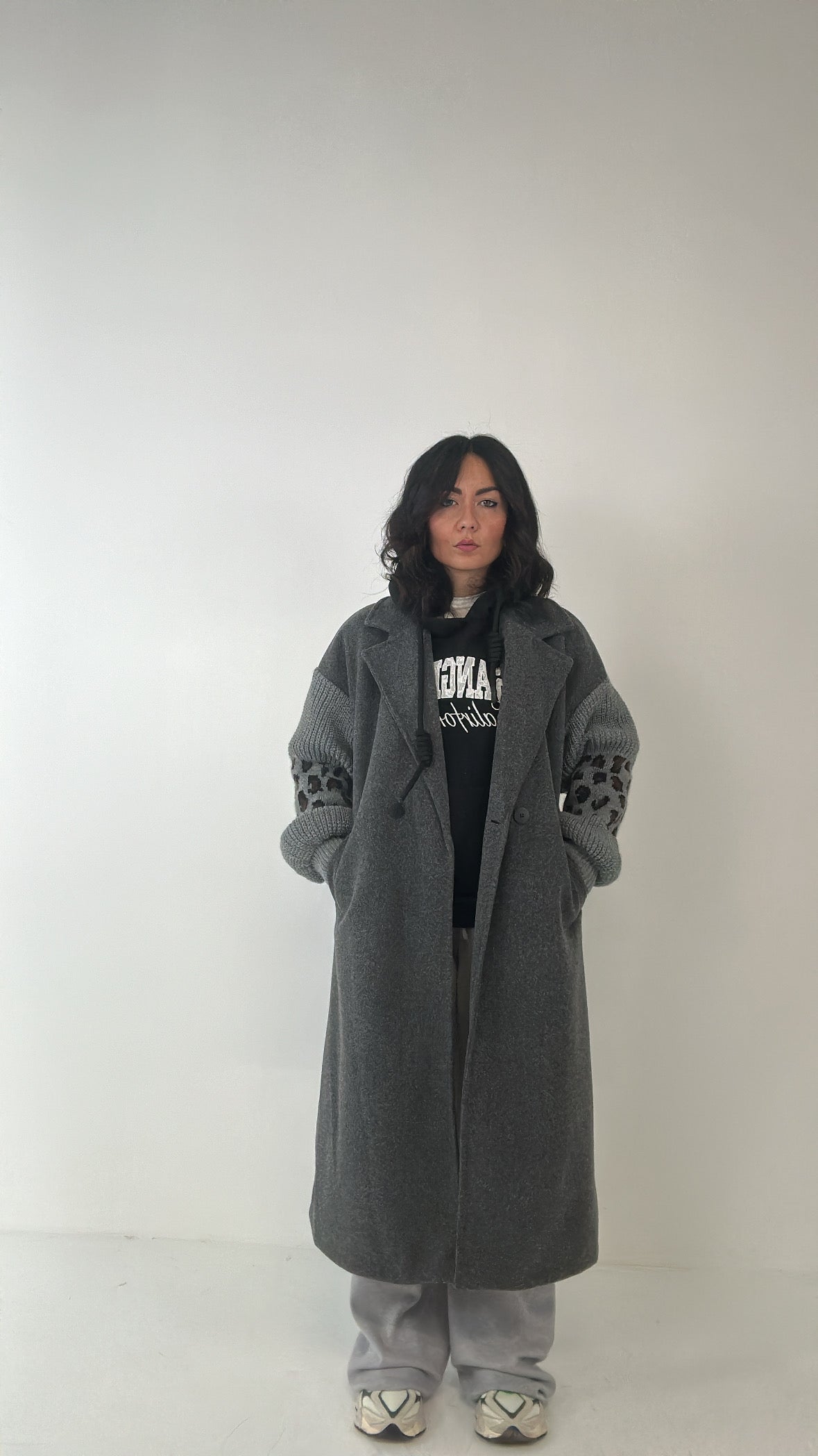 Cappotto MANICA MACULATA - GRIGIO