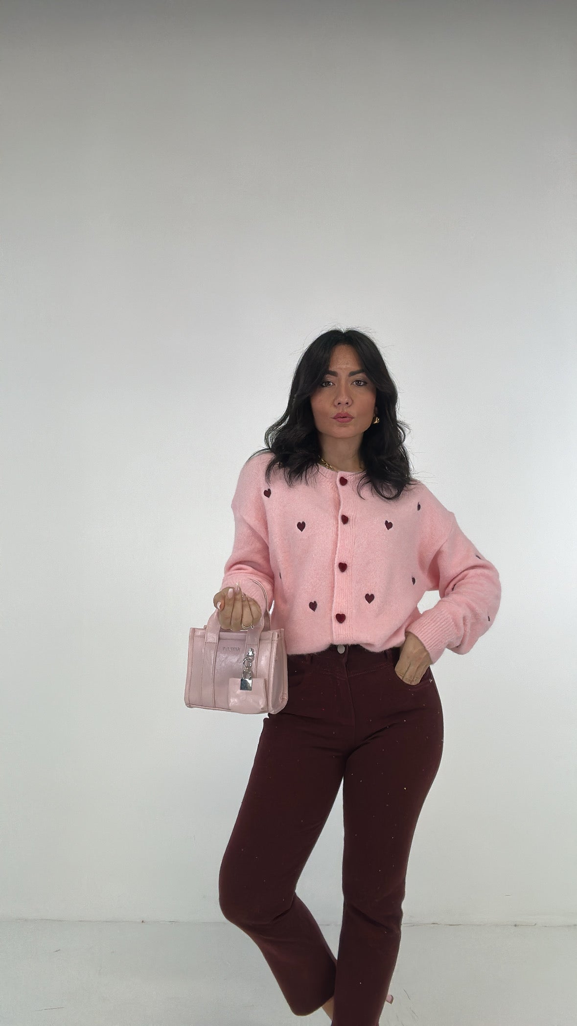 Jeans STRASS COLOR - BORDEAUX