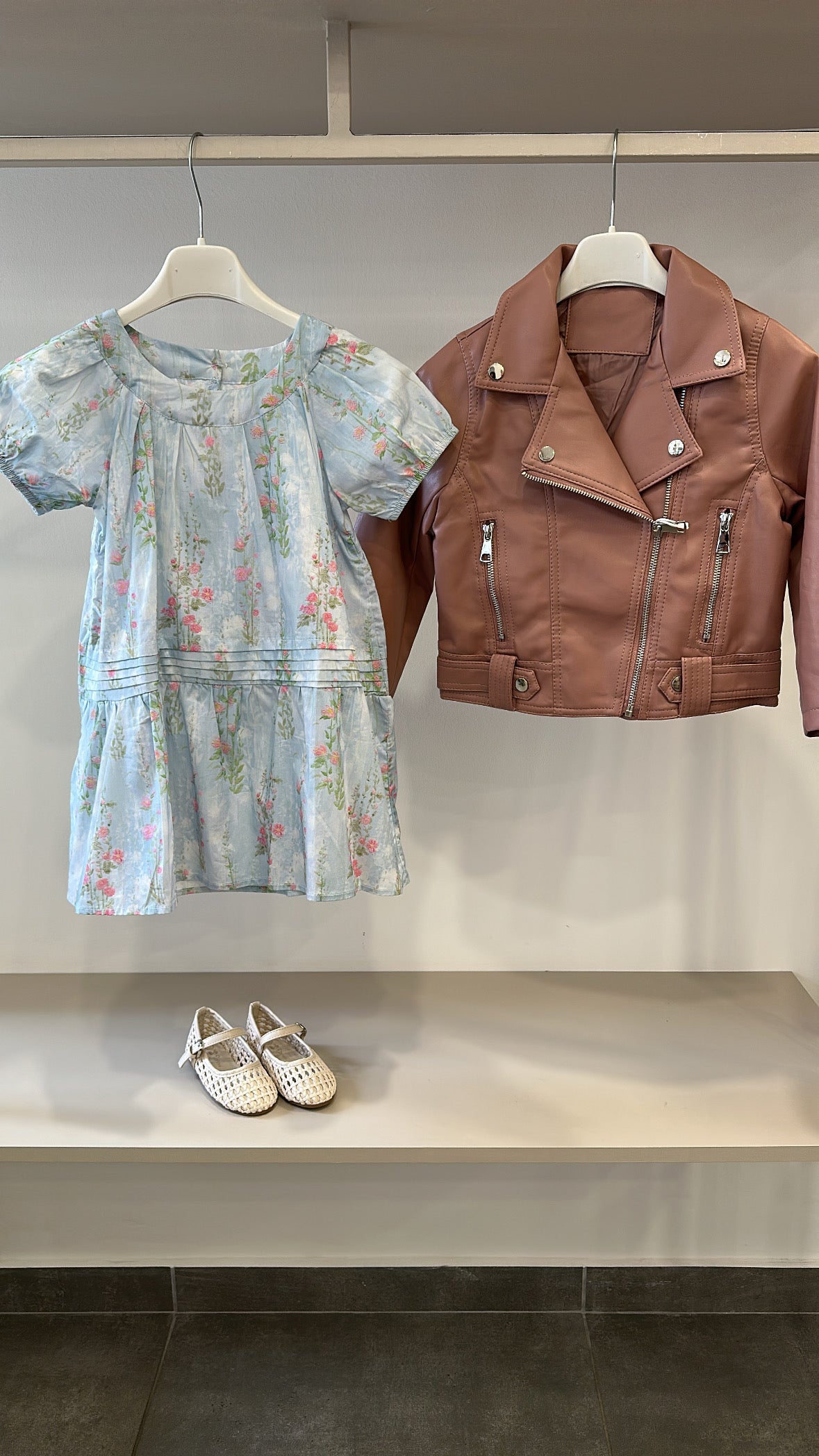 Vestito FIORI 4-12A - AZZURRO