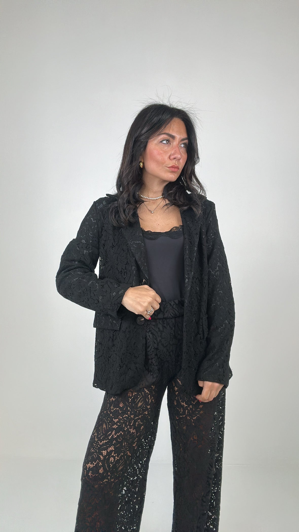 Tailleur IN PIZZO - NERO