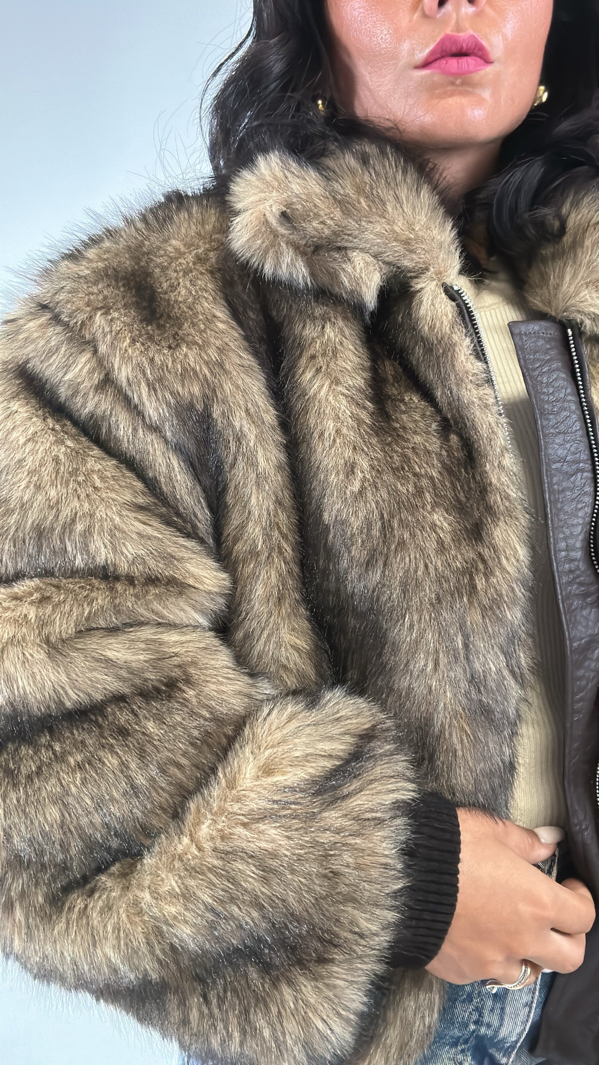 Ecopelliccia BOMBER LUMINA - BEIGE