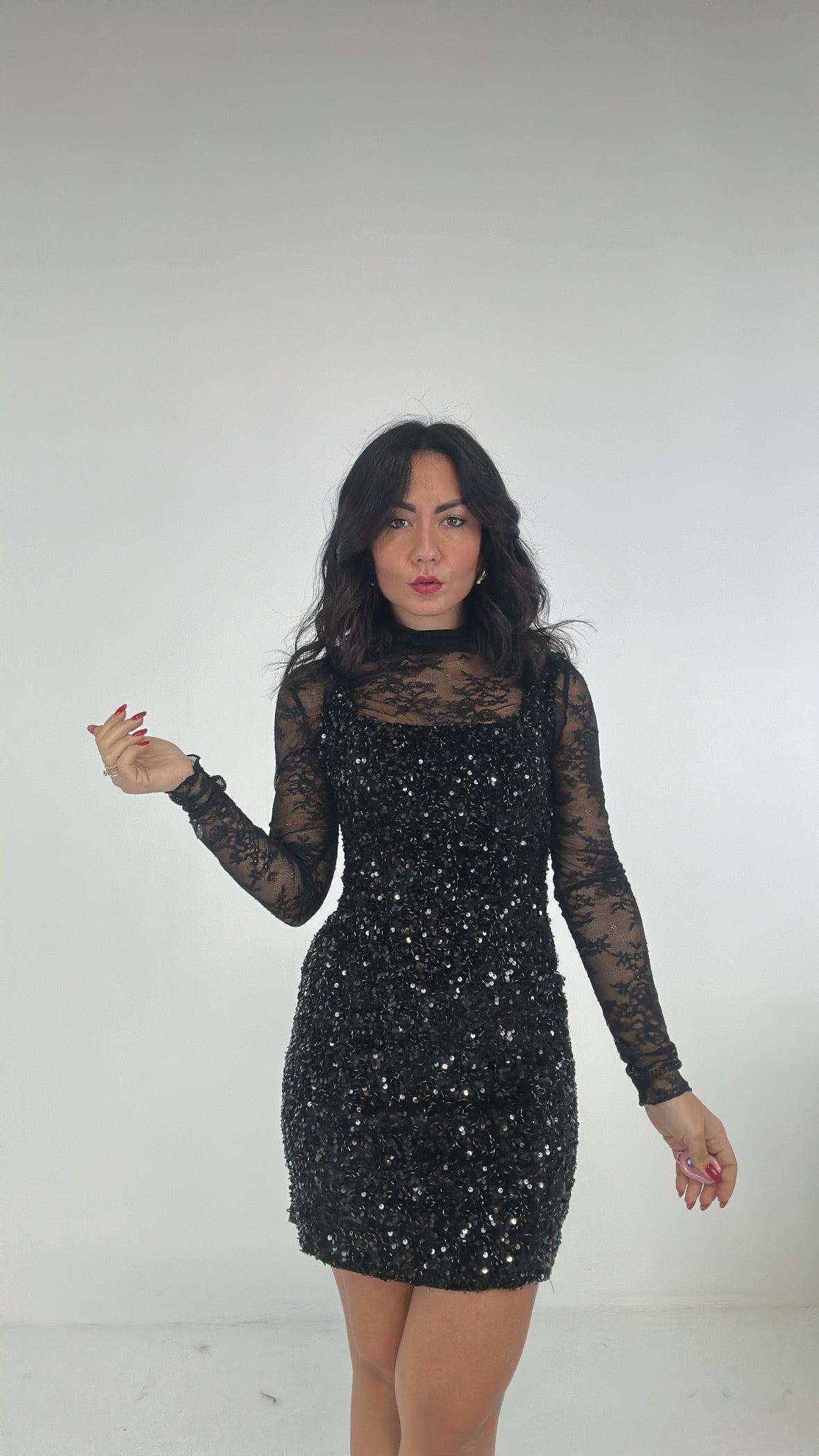 Abitino PAILLETTES INCROCIO - NERO