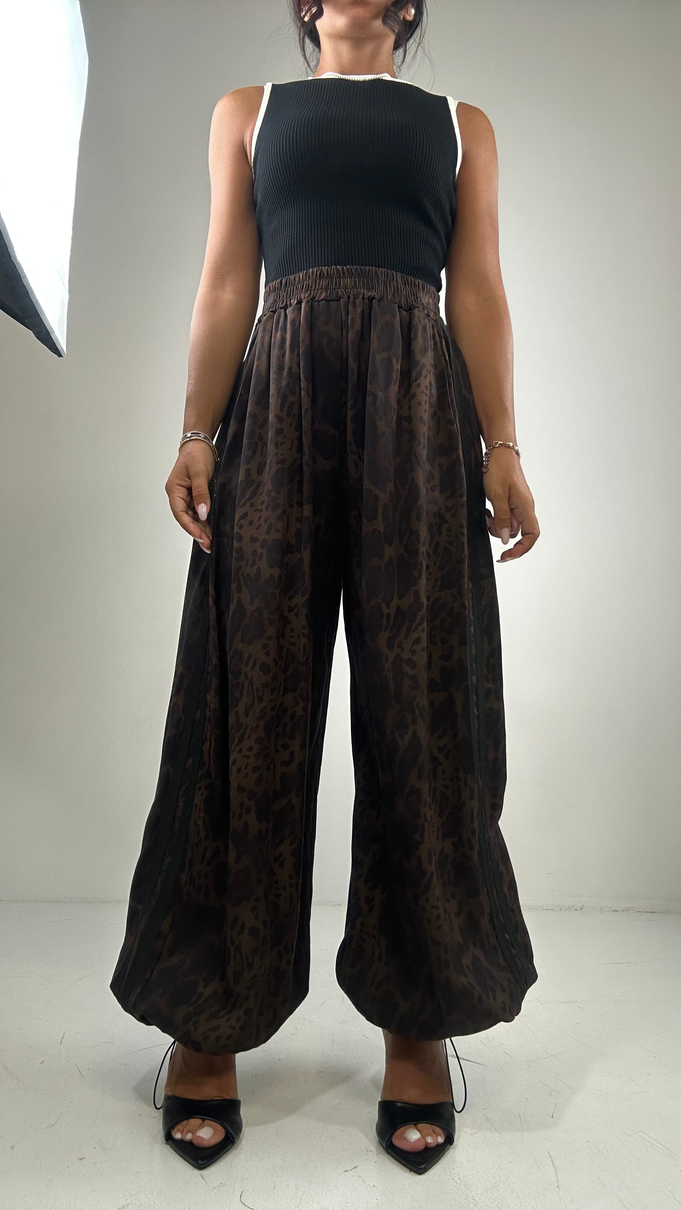 Pantalone LUMINA BANDE ANIMAL - NERO