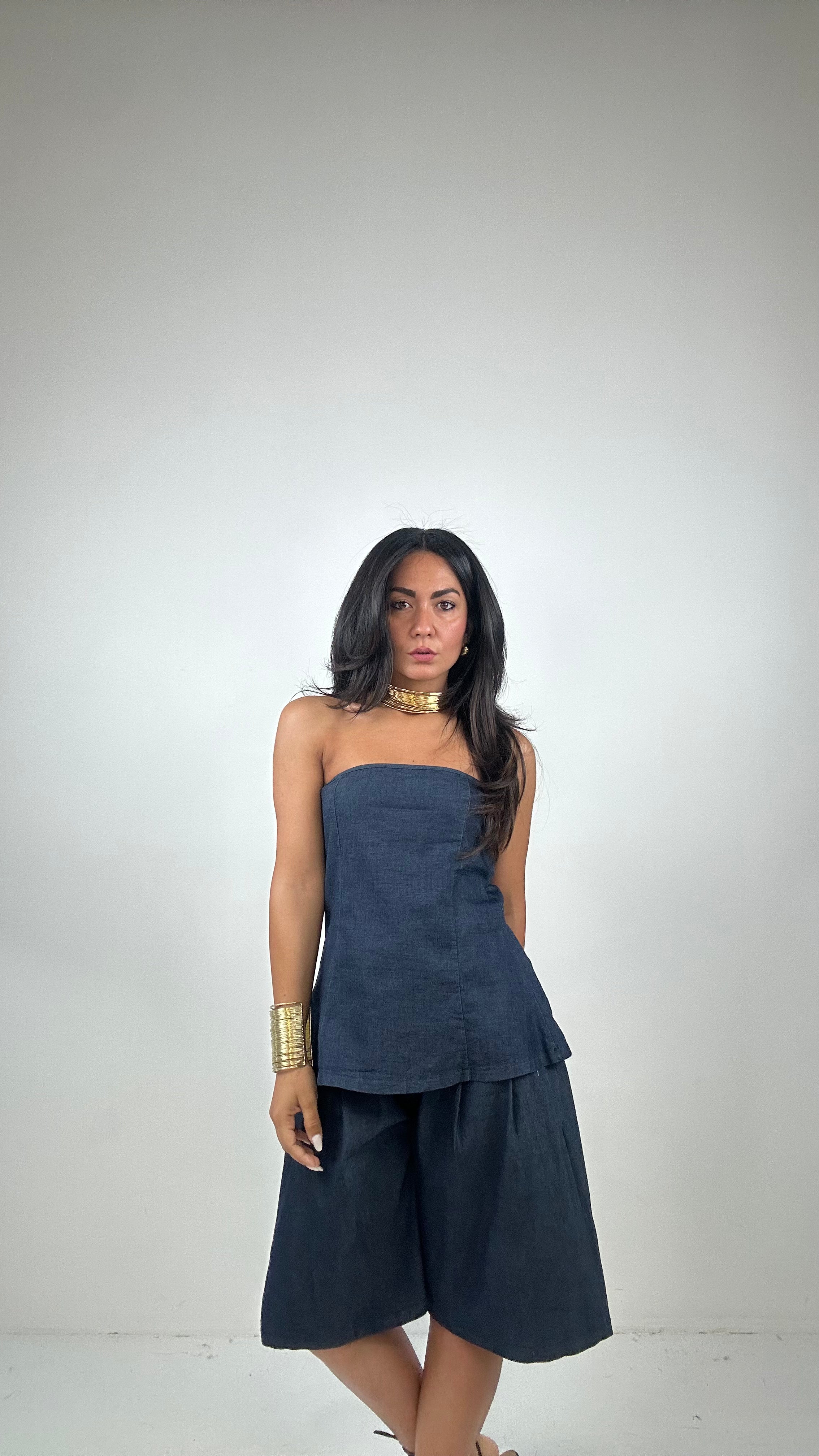Completo CON FASCIA DENIM - BLU
