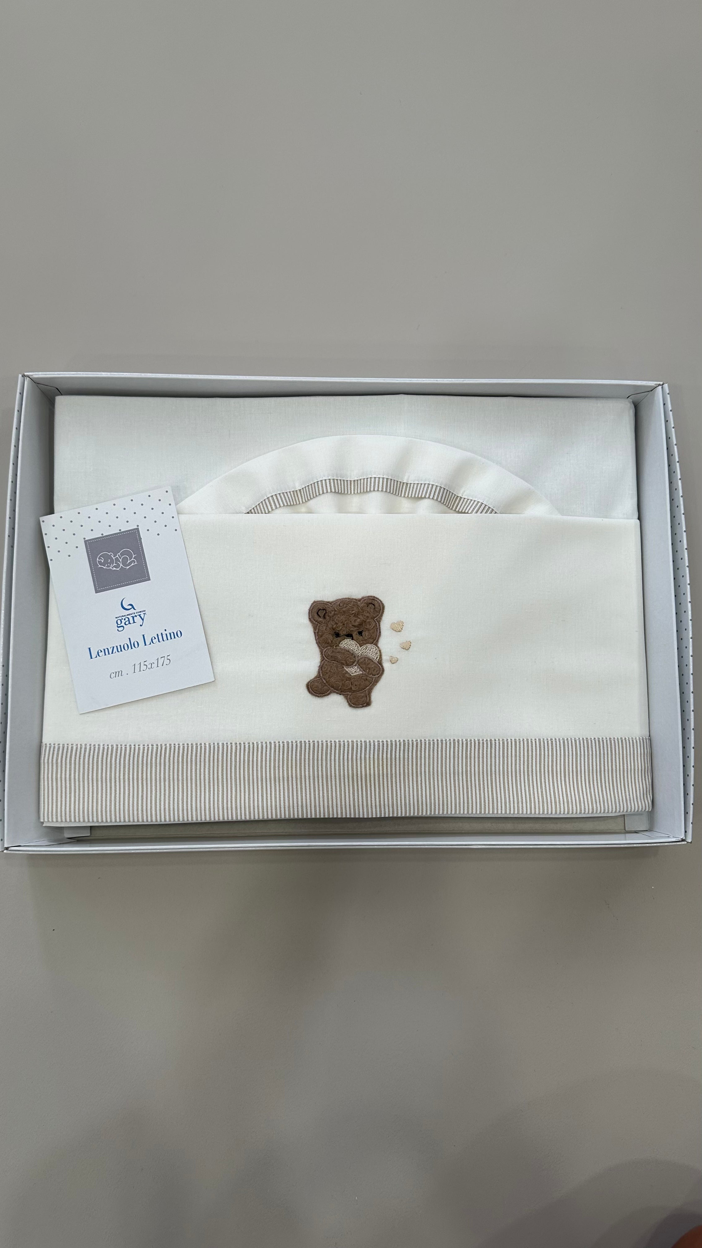 Lenzuola CULLA ORSO CUORE CM 115x175 - BEIGE