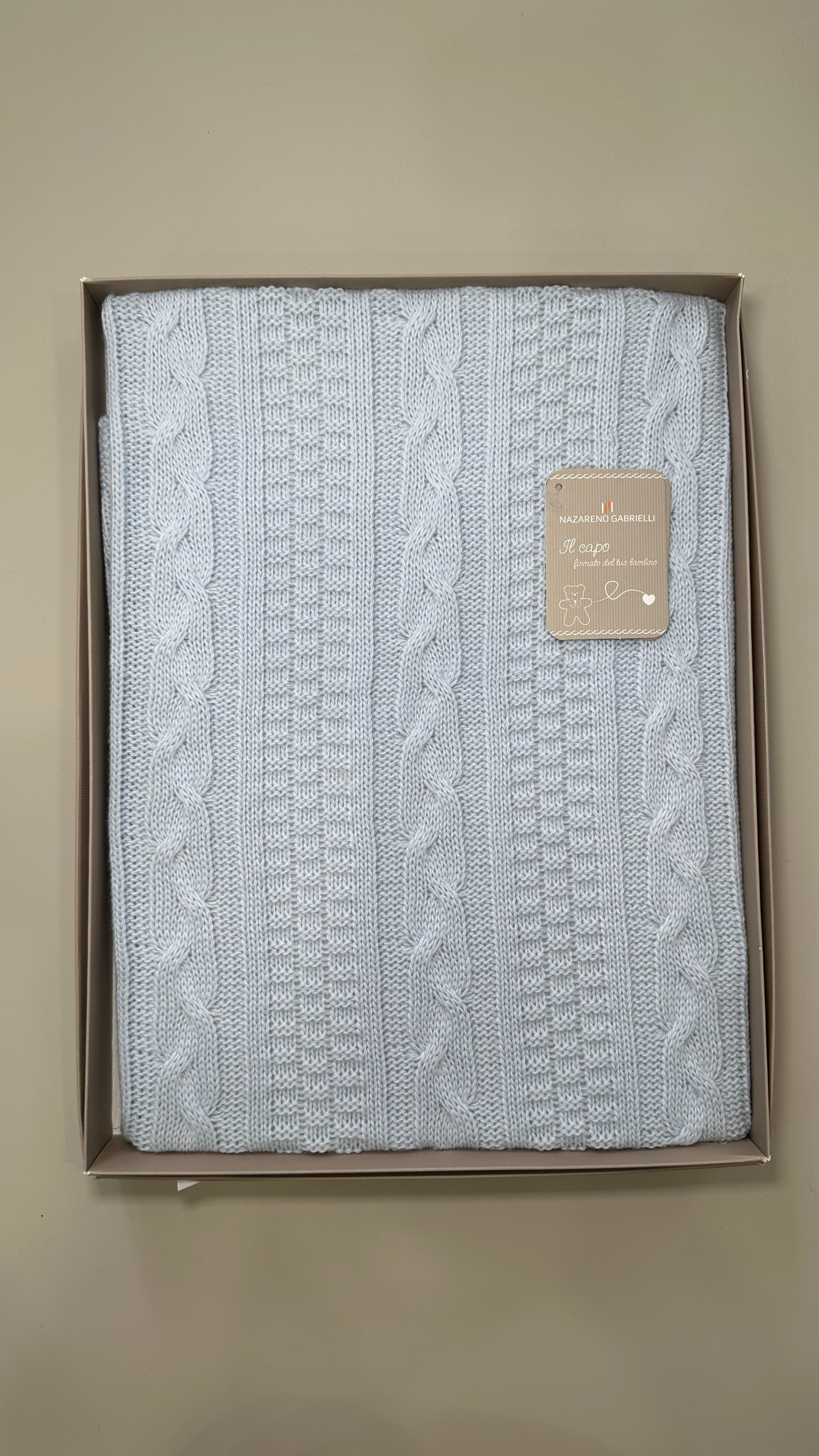 Coperta SMACCHINATA CM 75x95 - CELESTE