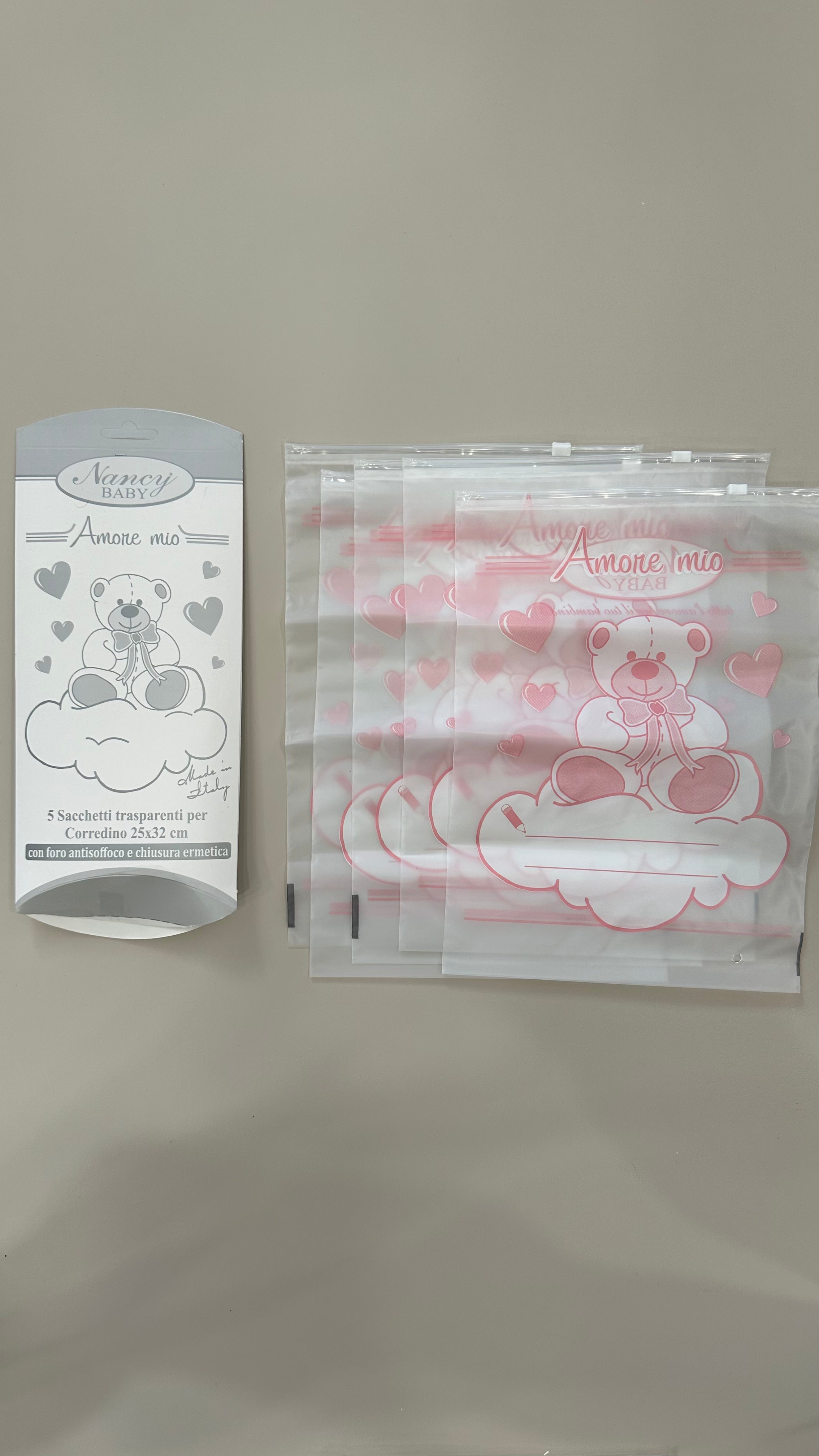 Set 5 SACCHETTI PER CORREDINO - ROSA
