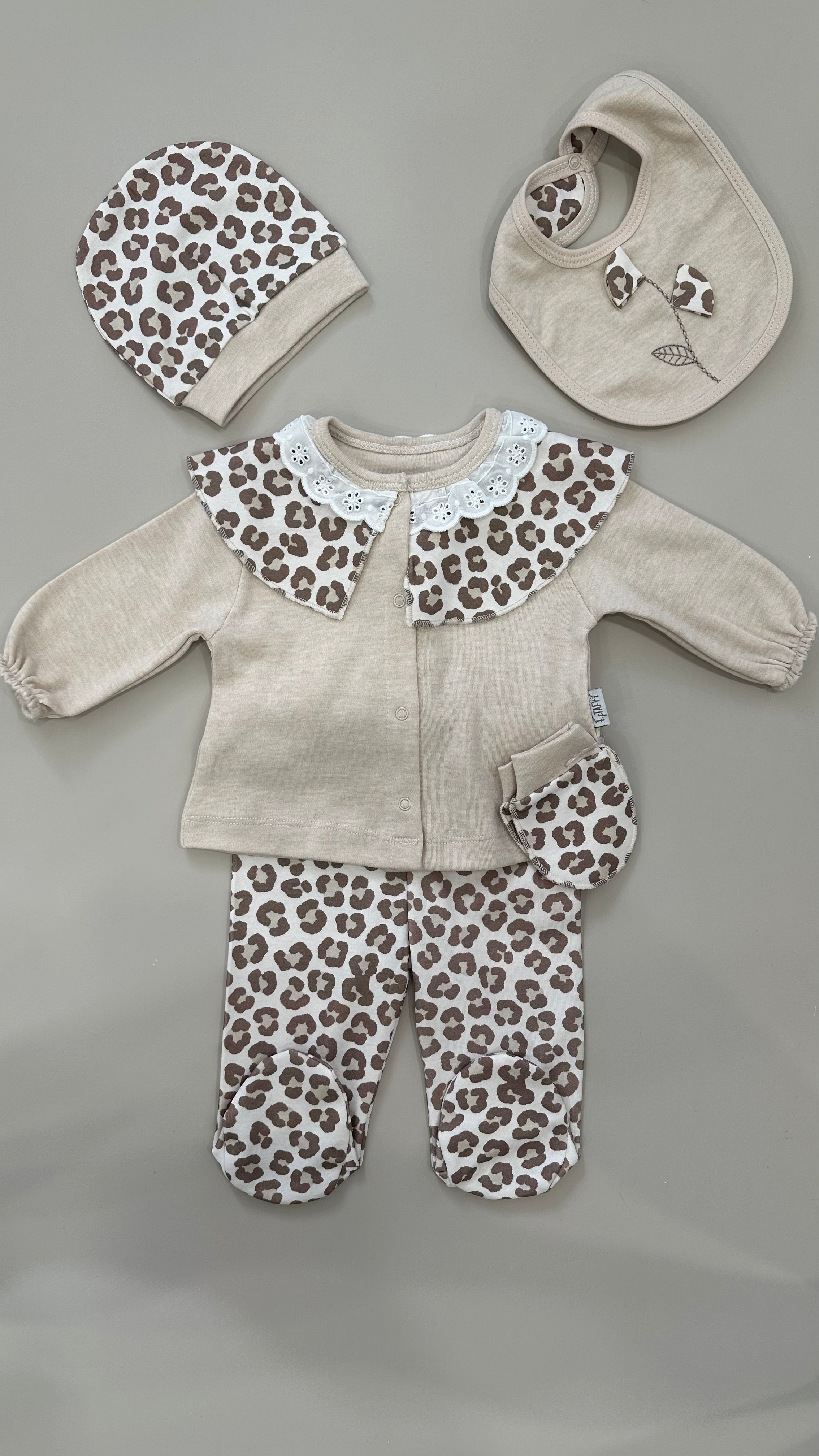 Cordinato 5 PZ LEOPARD 0-3 - MACULATO