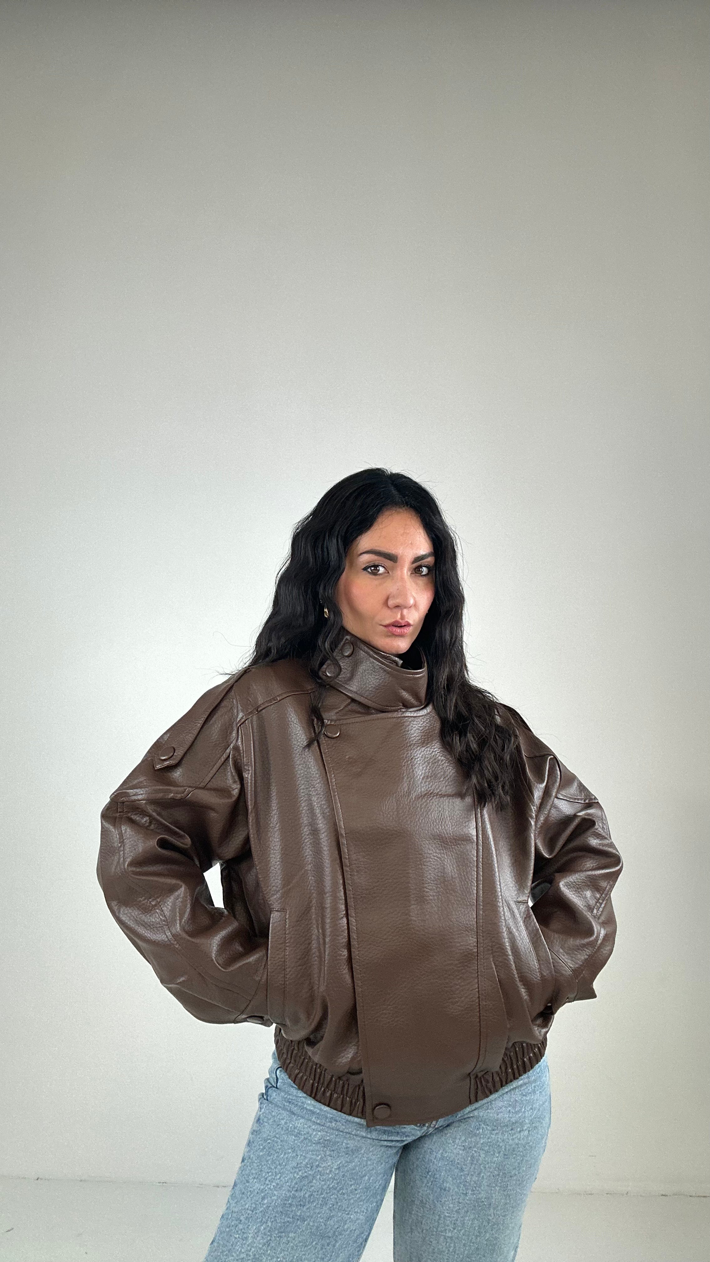 Giubbino ECOPELLE ZAR. - MARRONE