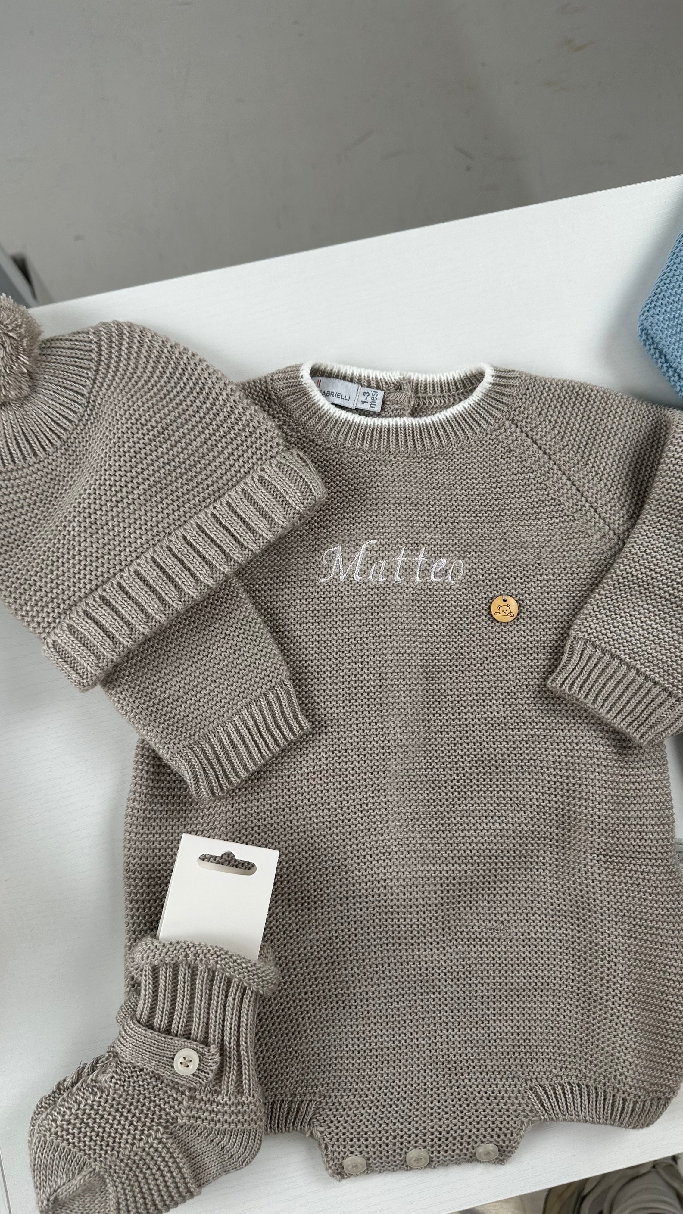 Set PAGLIACCETTO CON CAPPELLO+BABBUCCE - KHAKI