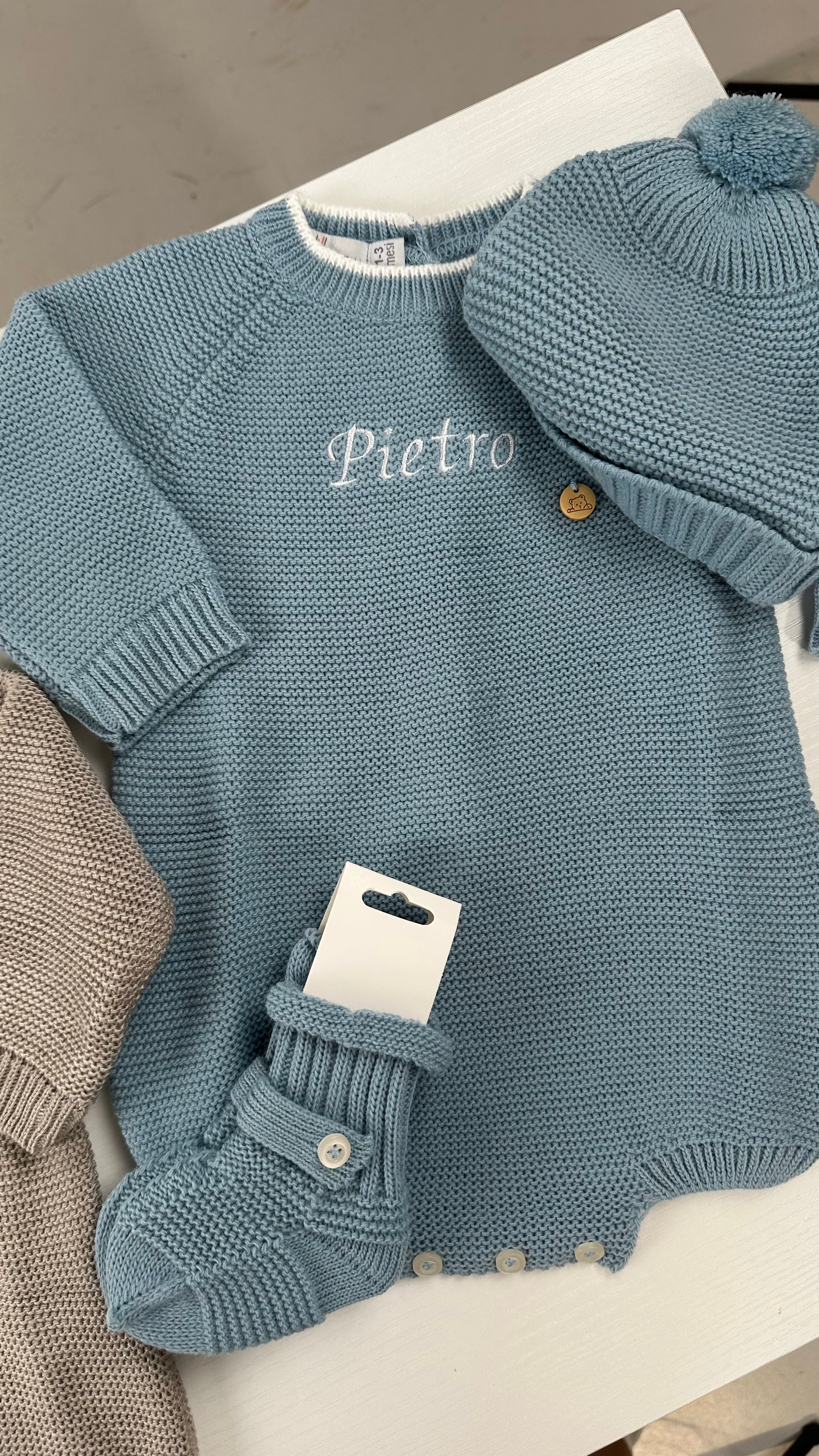 Set PAGLIACCETTO CON CAPPELLO+BABBUCCE - AZZURRO