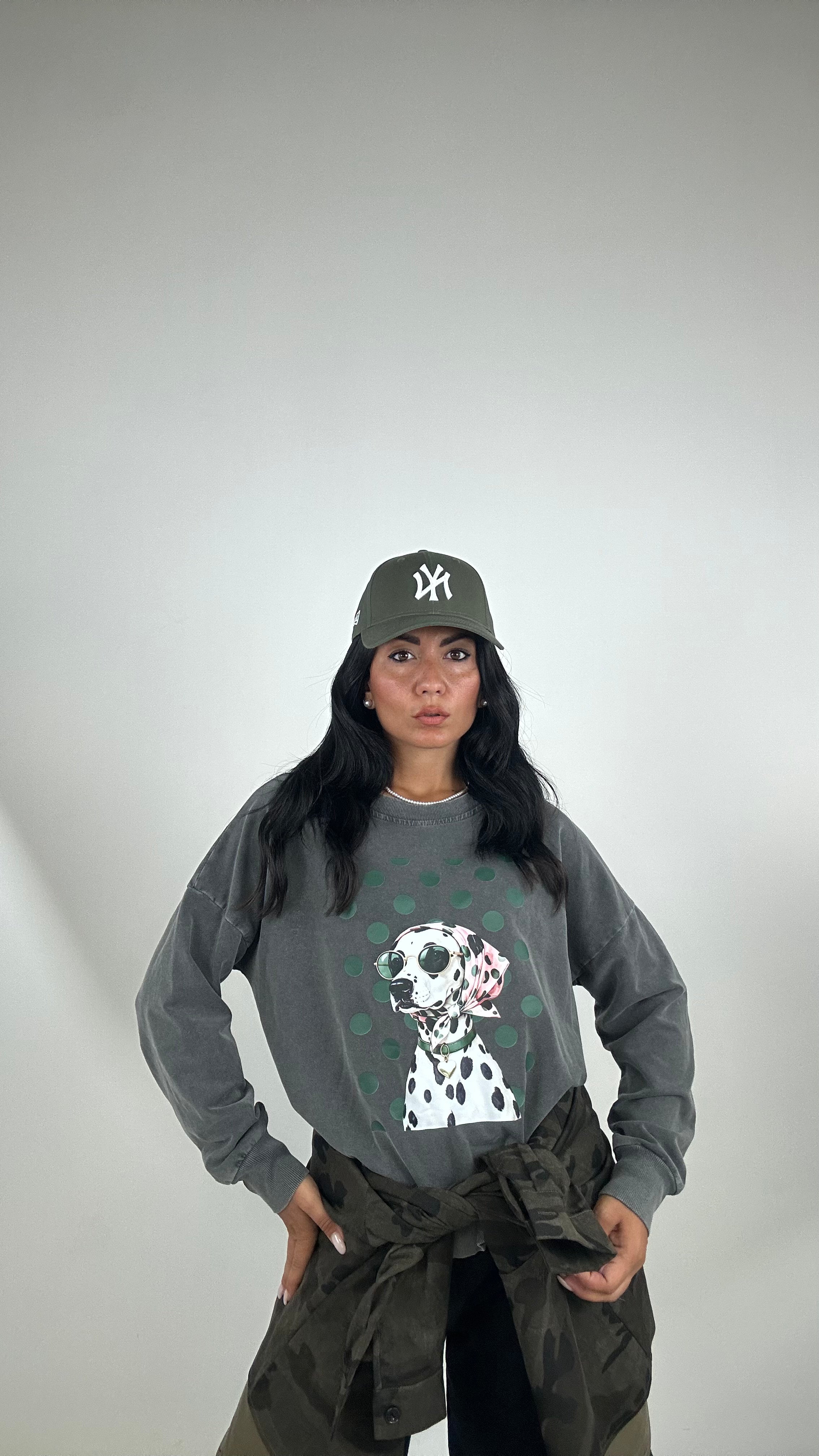 Felpa GREY CANE - VERDE