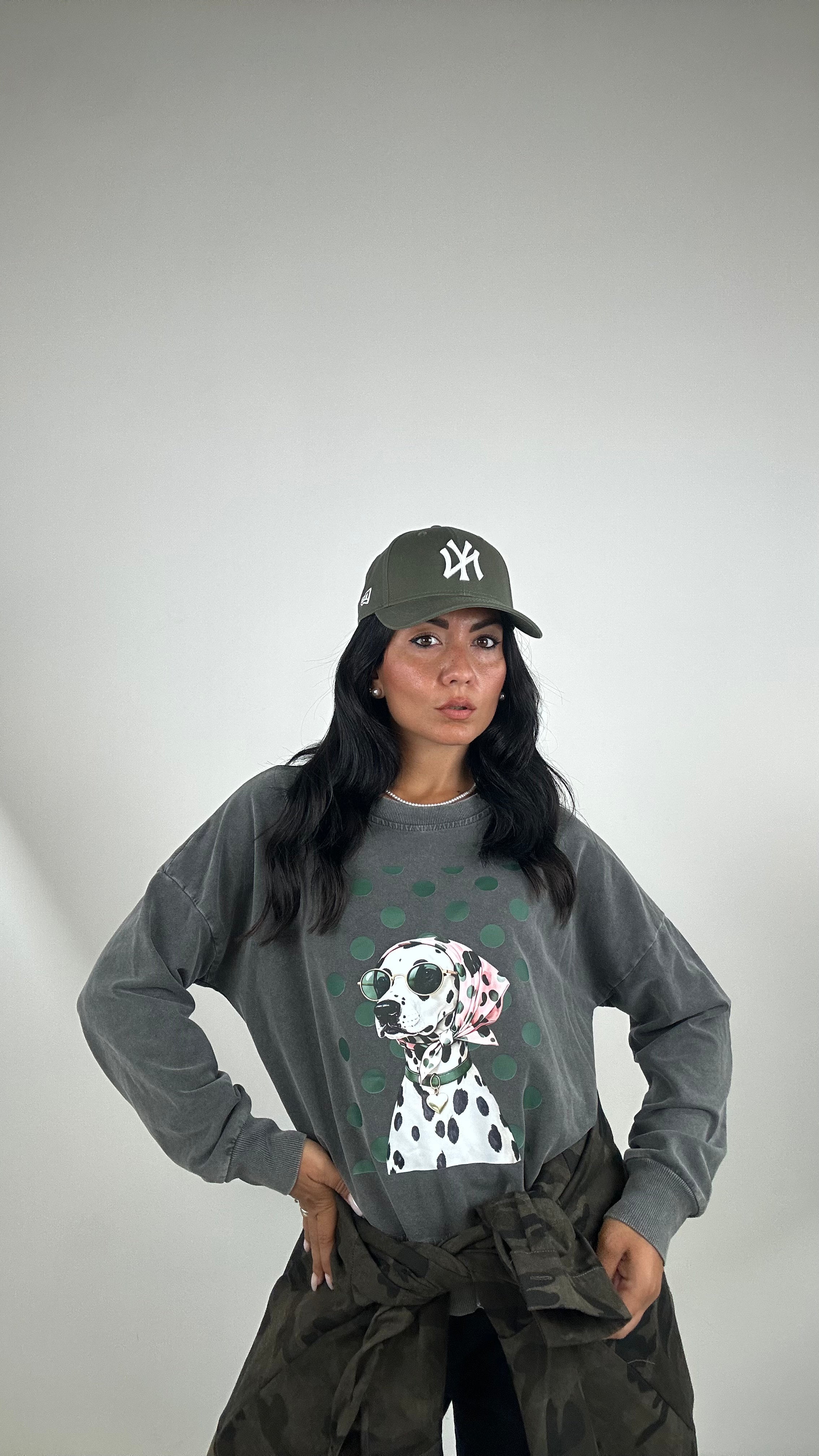 Felpa GREY CANE - VERDE