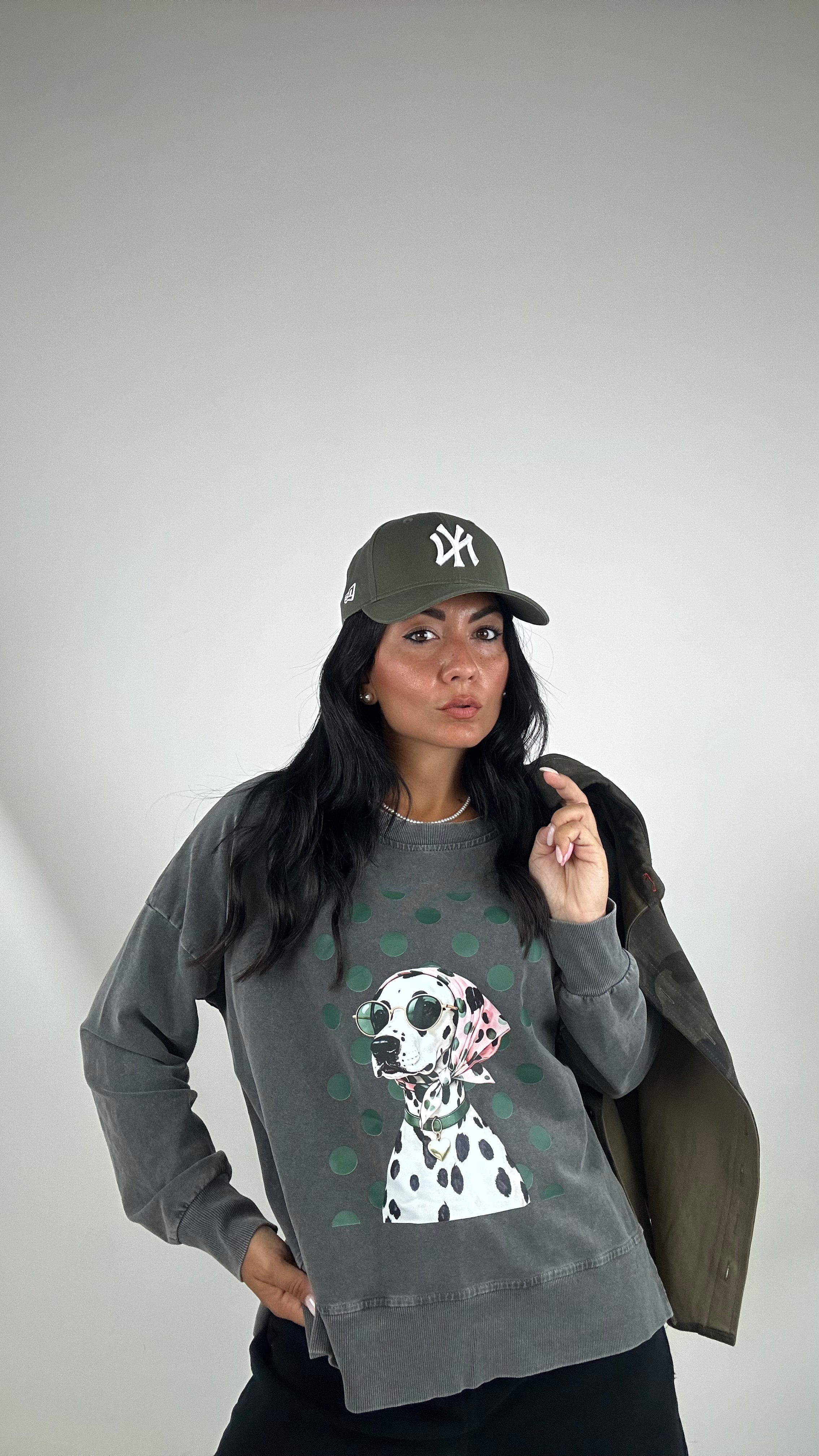Felpa GREY CANE - VERDE