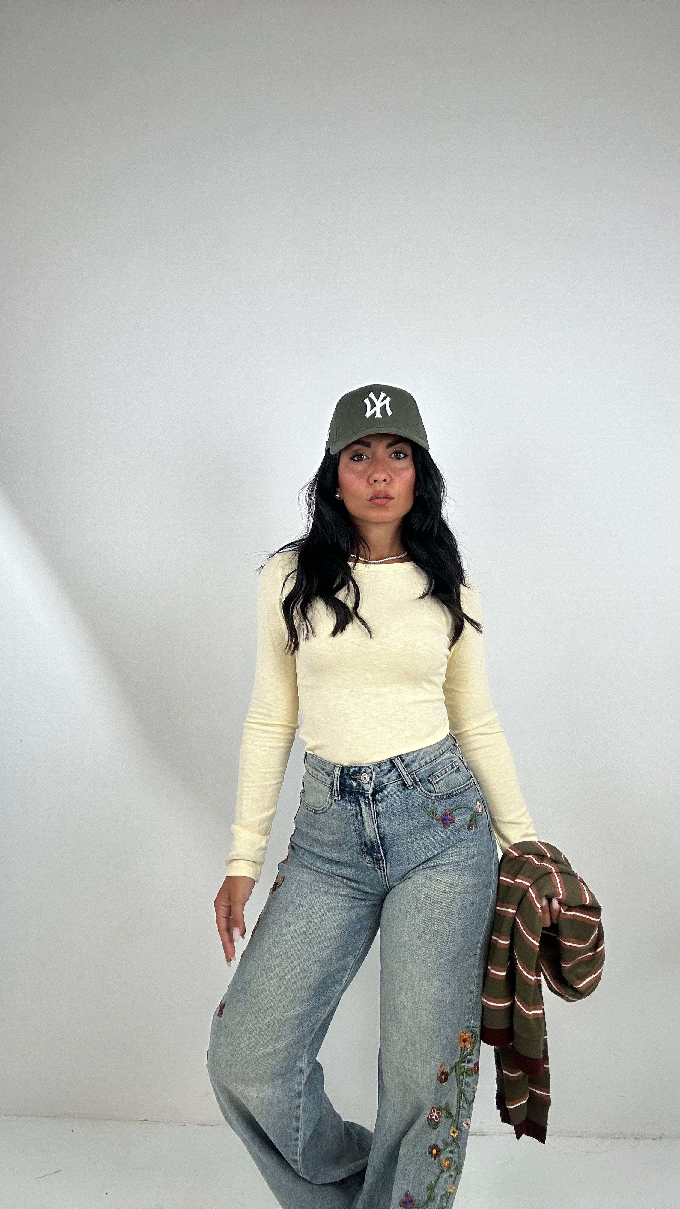 Jeans STRAIGHT LEG FIORELLINI - JEANS